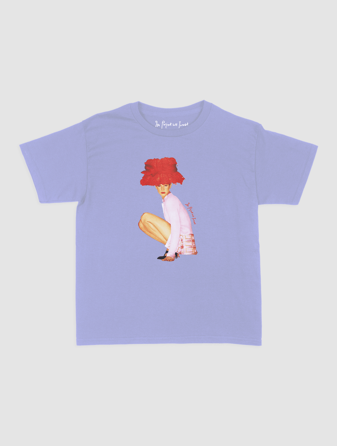 really big hat baby tee - In Print We Trust