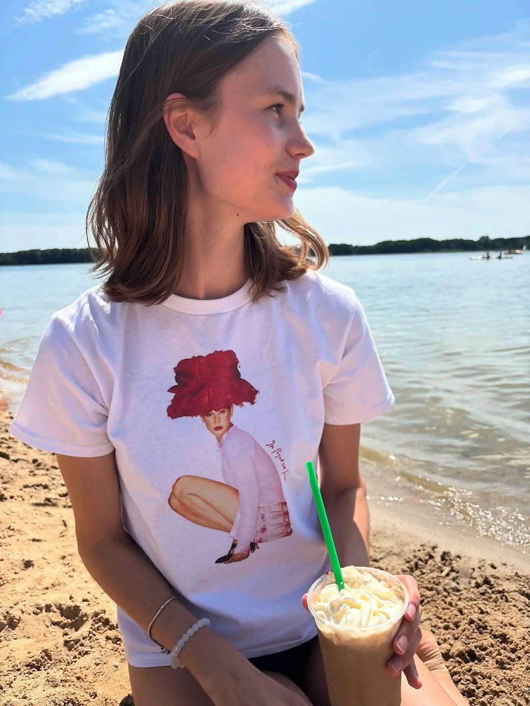 really big hat baby tee - In Print We Trust
