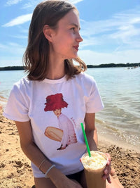 really big hat baby tee - In Print We Trust