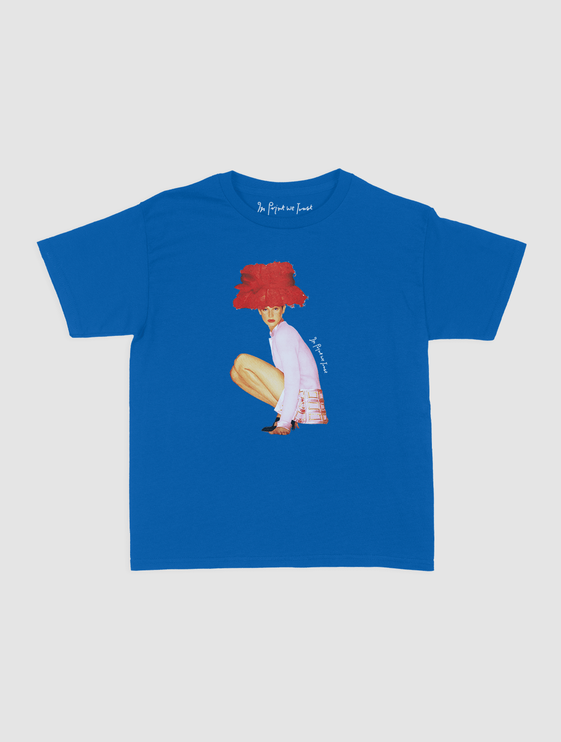 really big hat baby tee - In Print We Trust