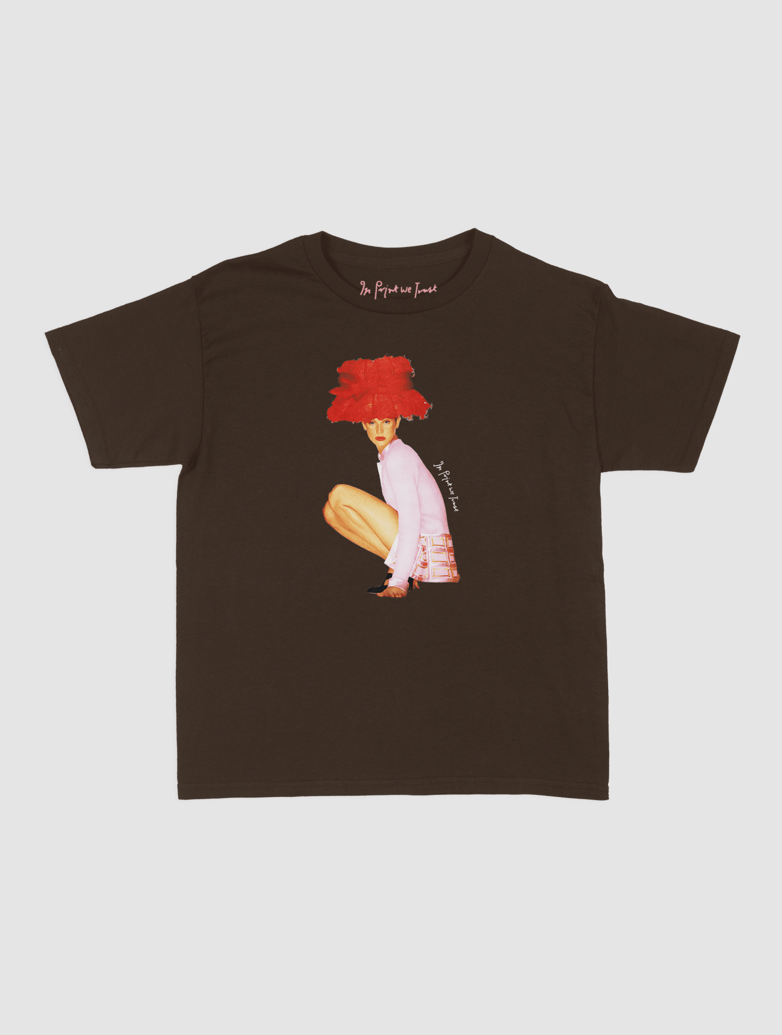 really big hat baby tee - In Print We Trust