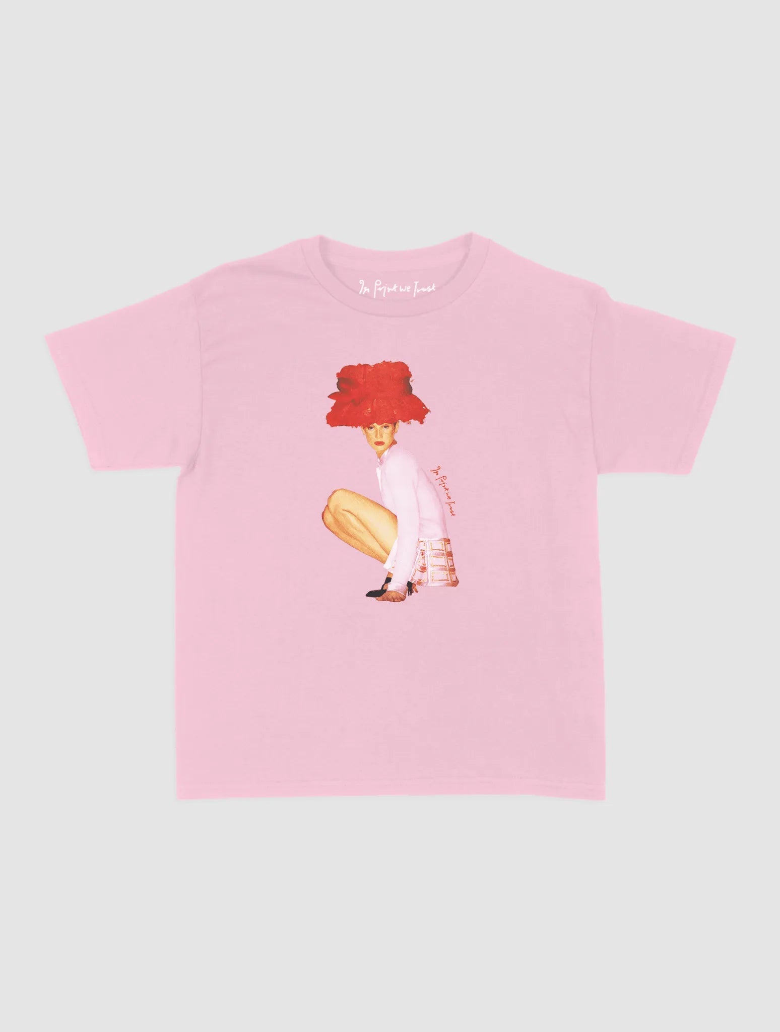 really big hat baby tee - In Print We Trust