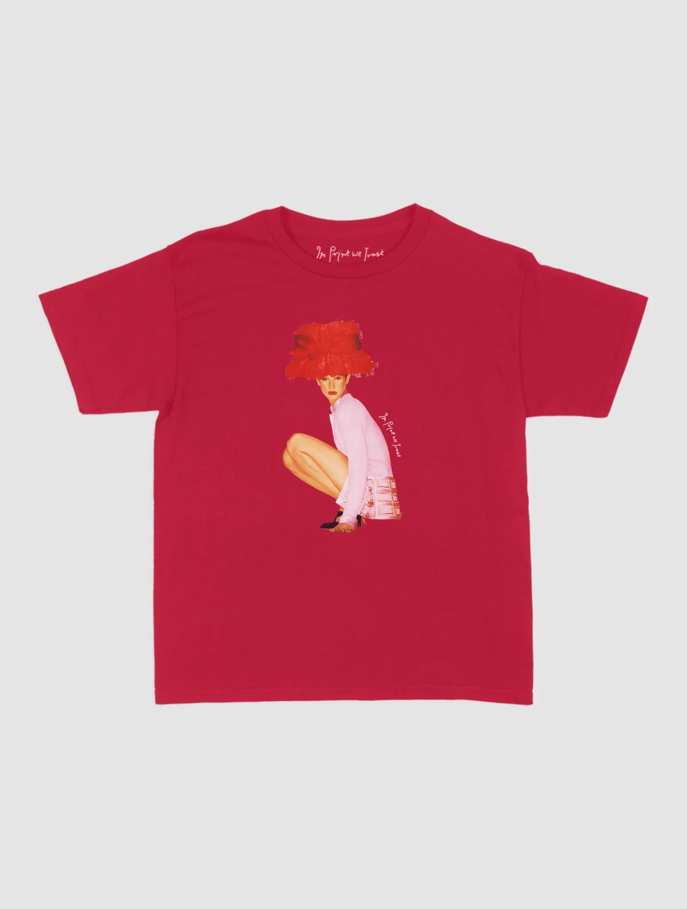 really big hat baby tee - In Print We Trust