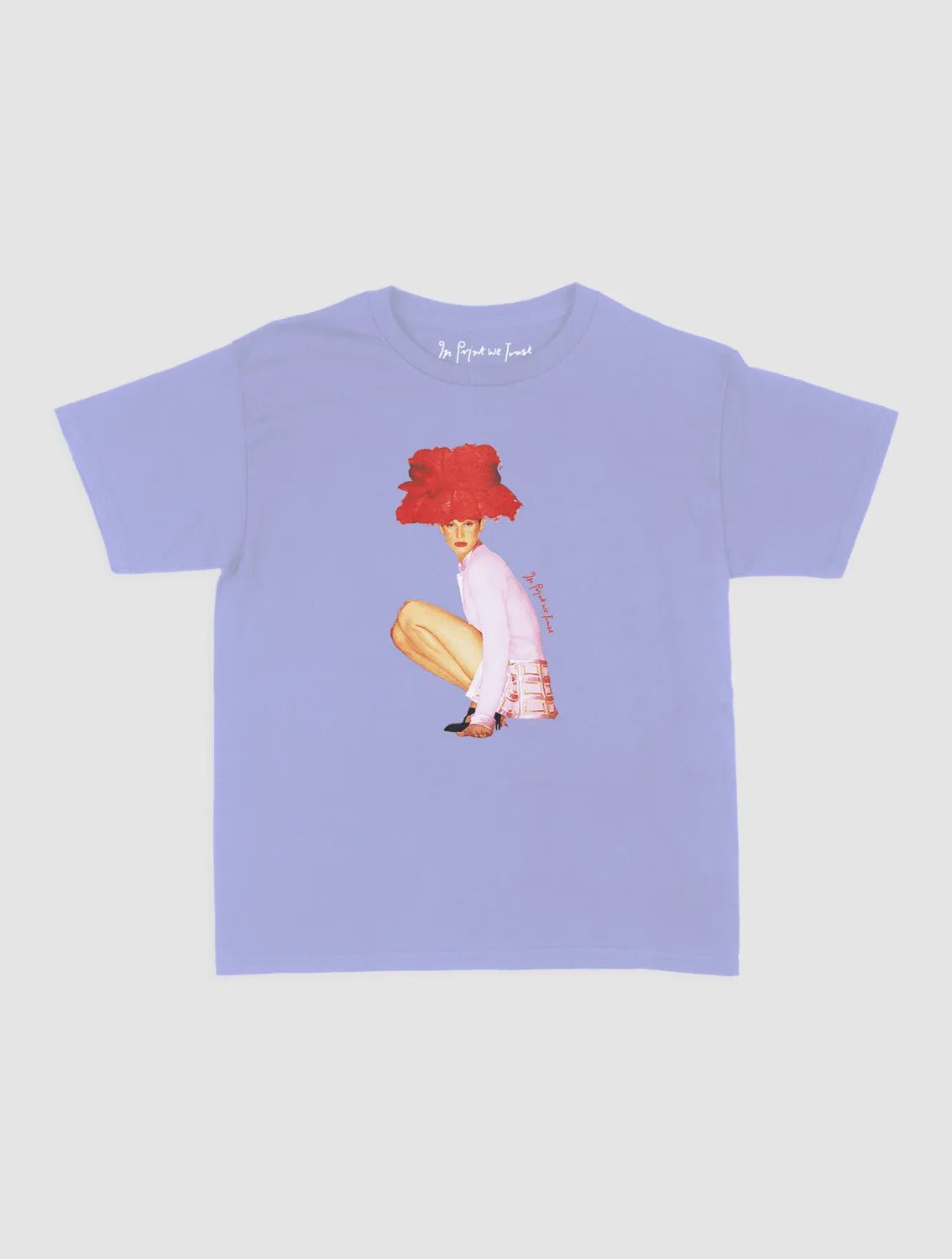 really big hat baby tee - In Print We Trust
