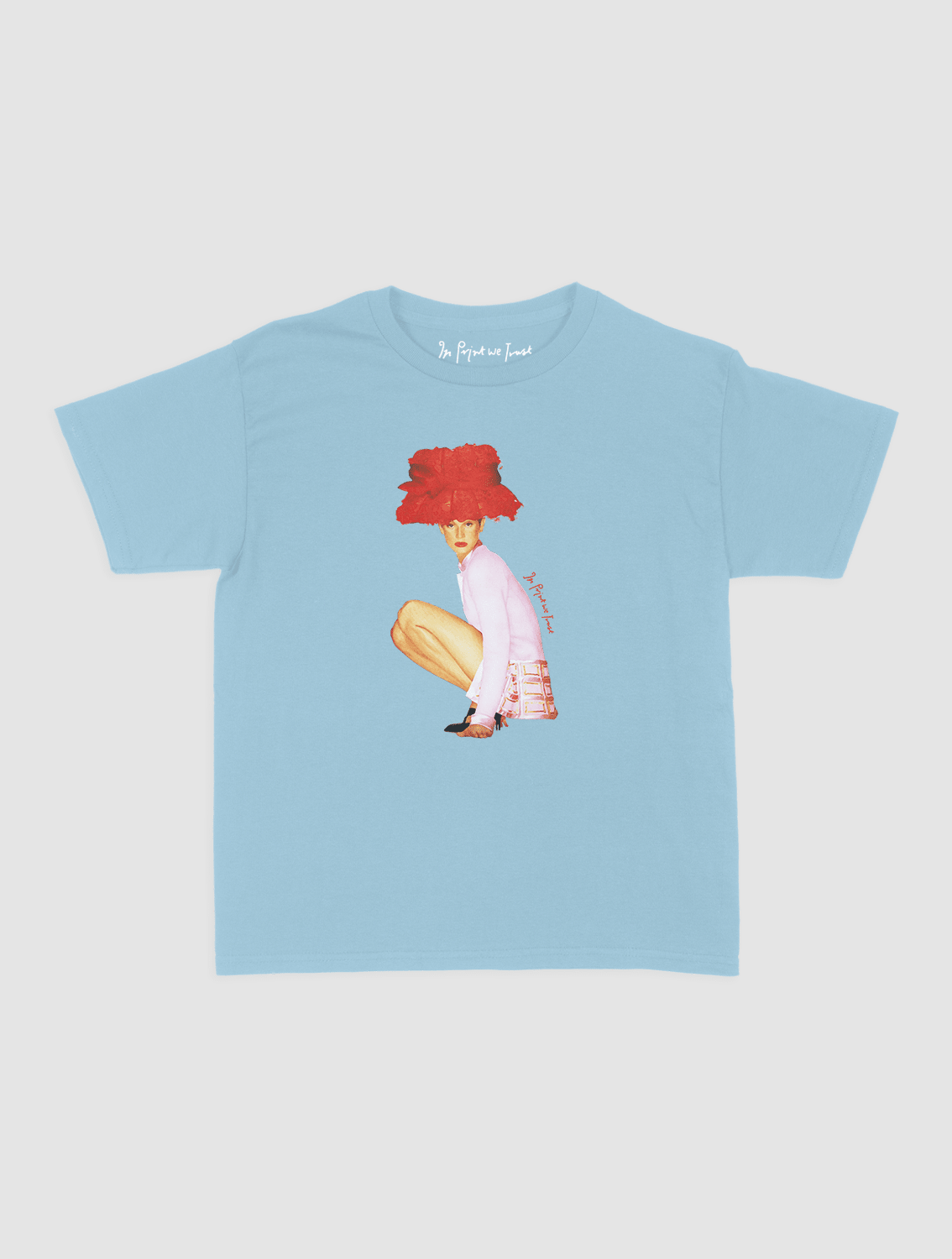 really big hat baby tee - In Print We Trust