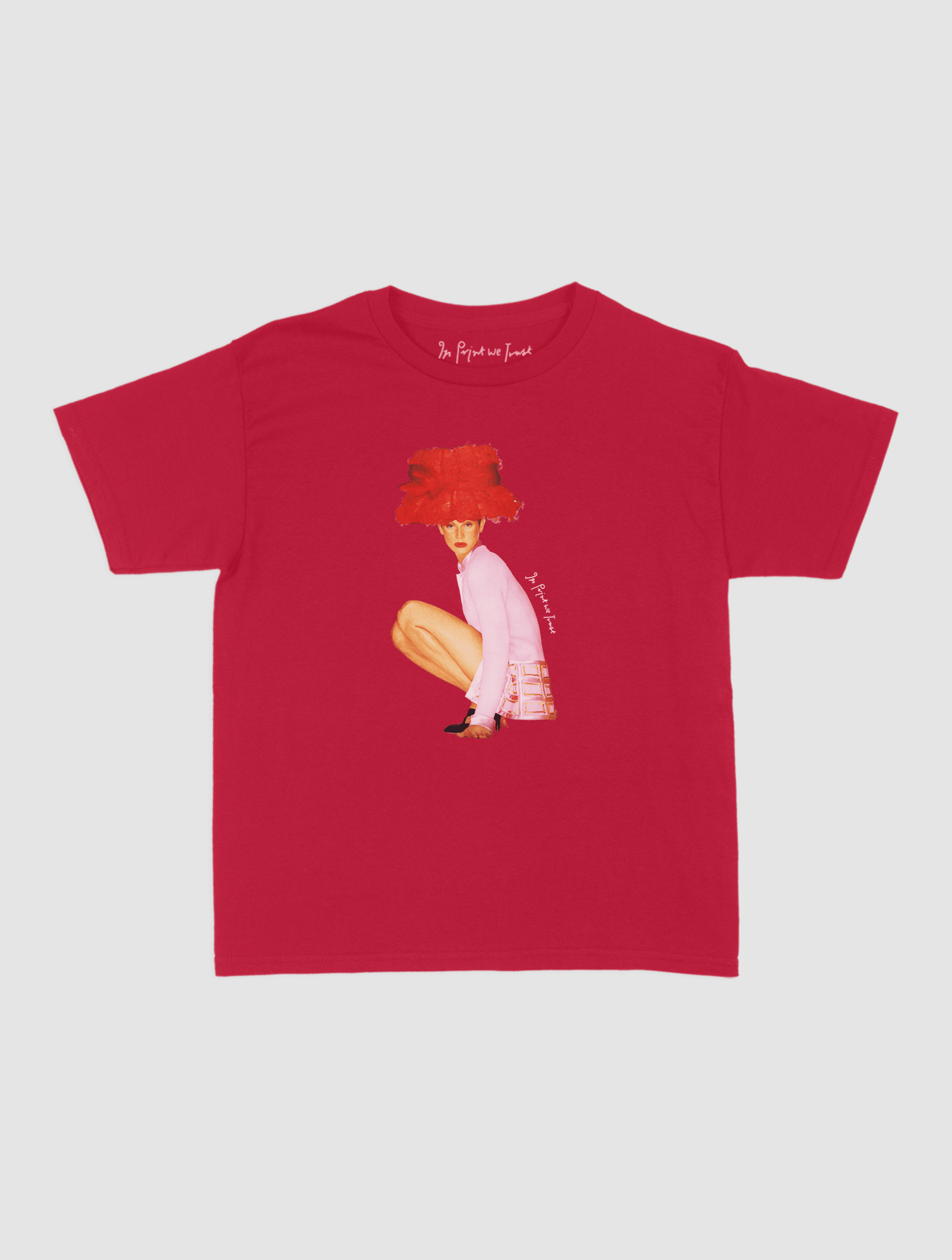really big hat baby tee - In Print We Trust