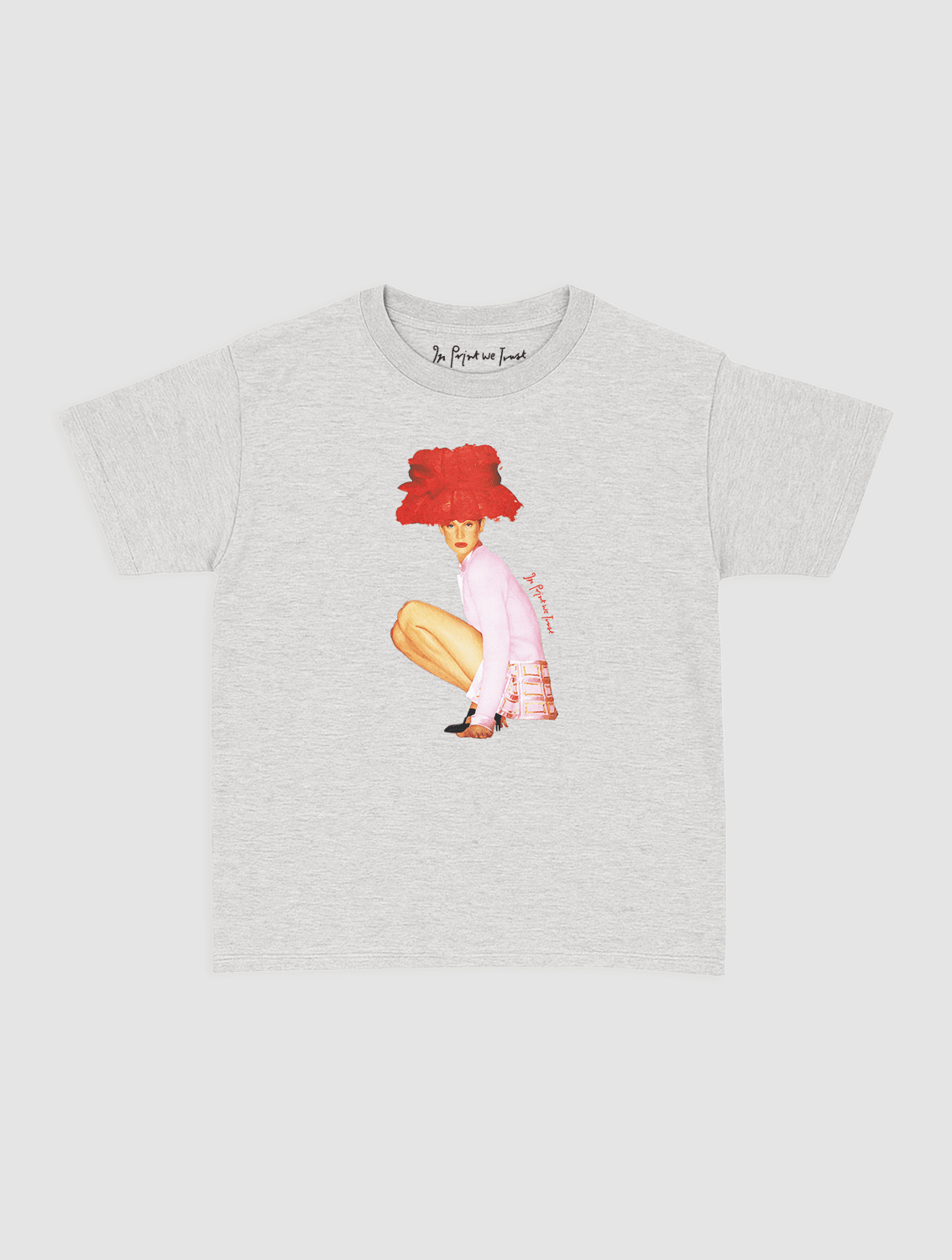 really big hat baby tee - In Print We Trust