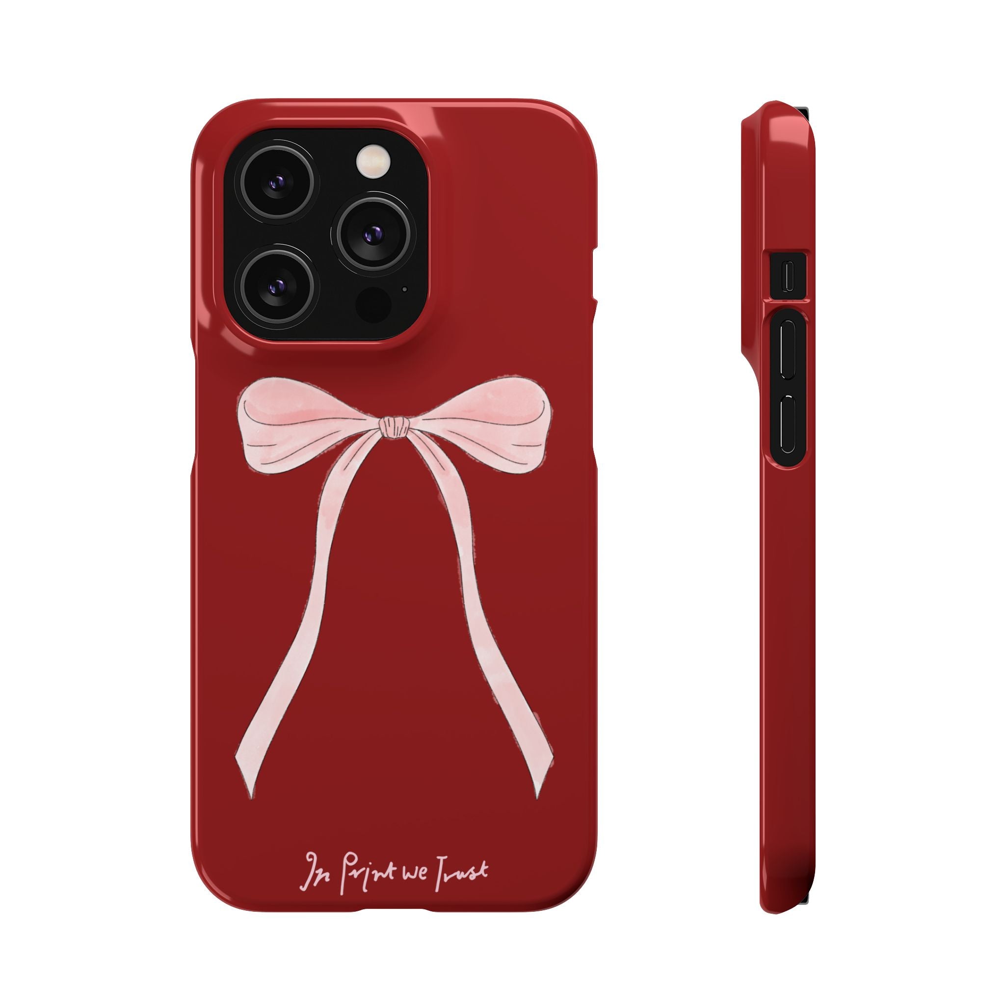 red ribbon iPhone case - In Print We Trust