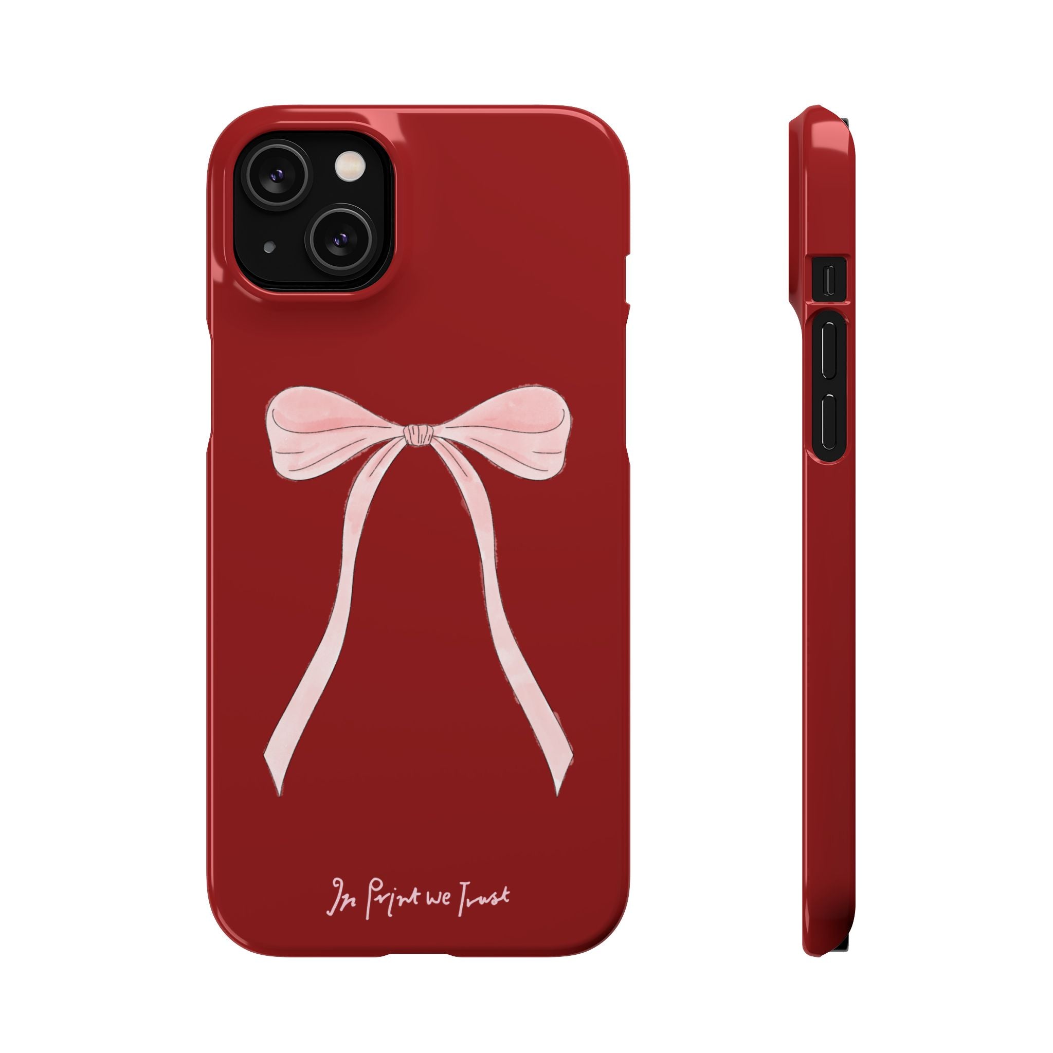 red ribbon iPhone case - In Print We Trust