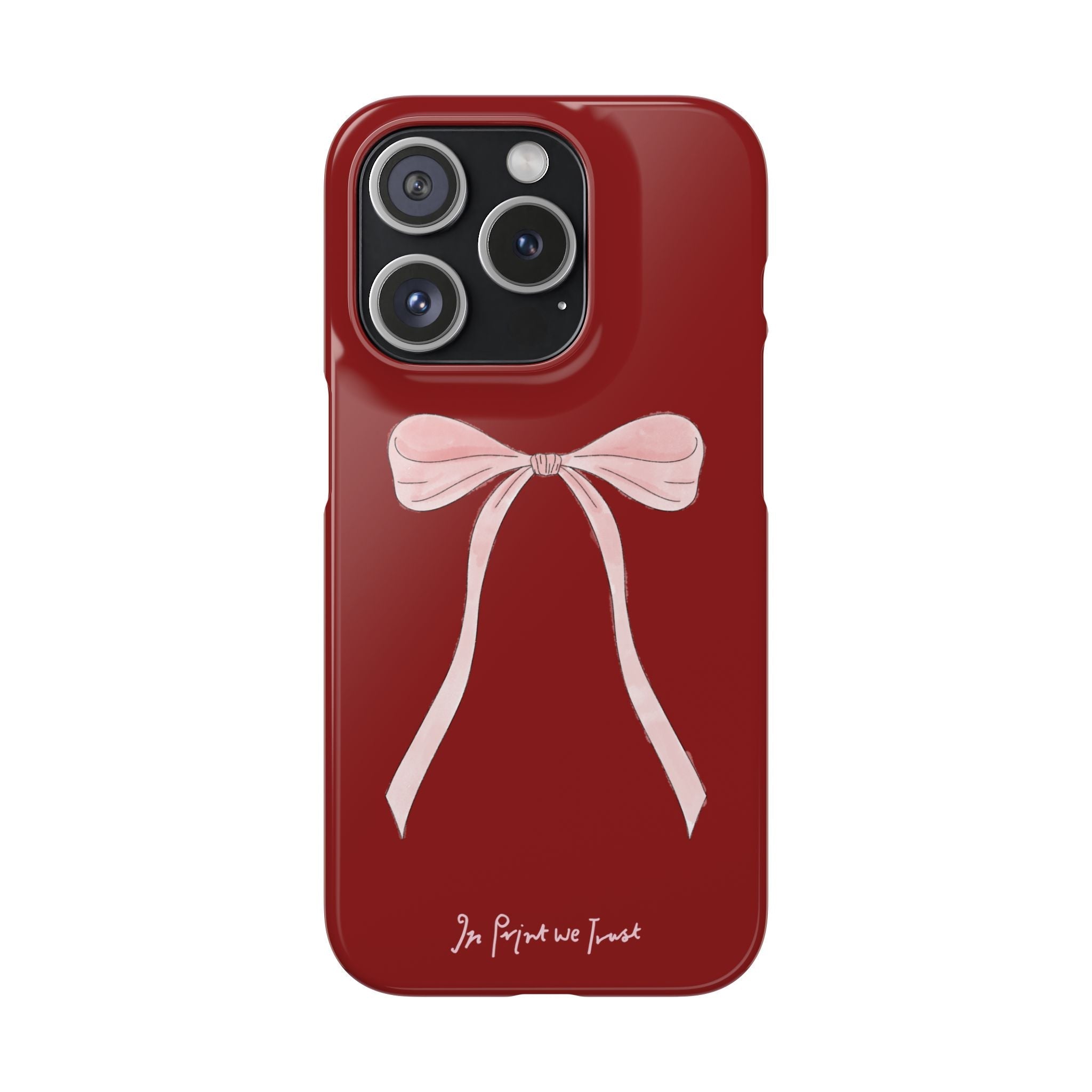 red ribbon iPhone case - In Print We Trust