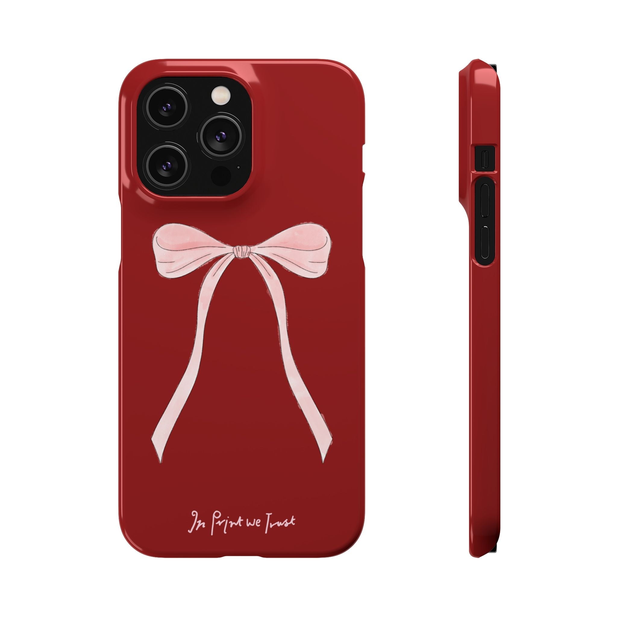 red ribbon iPhone case - In Print We Trust