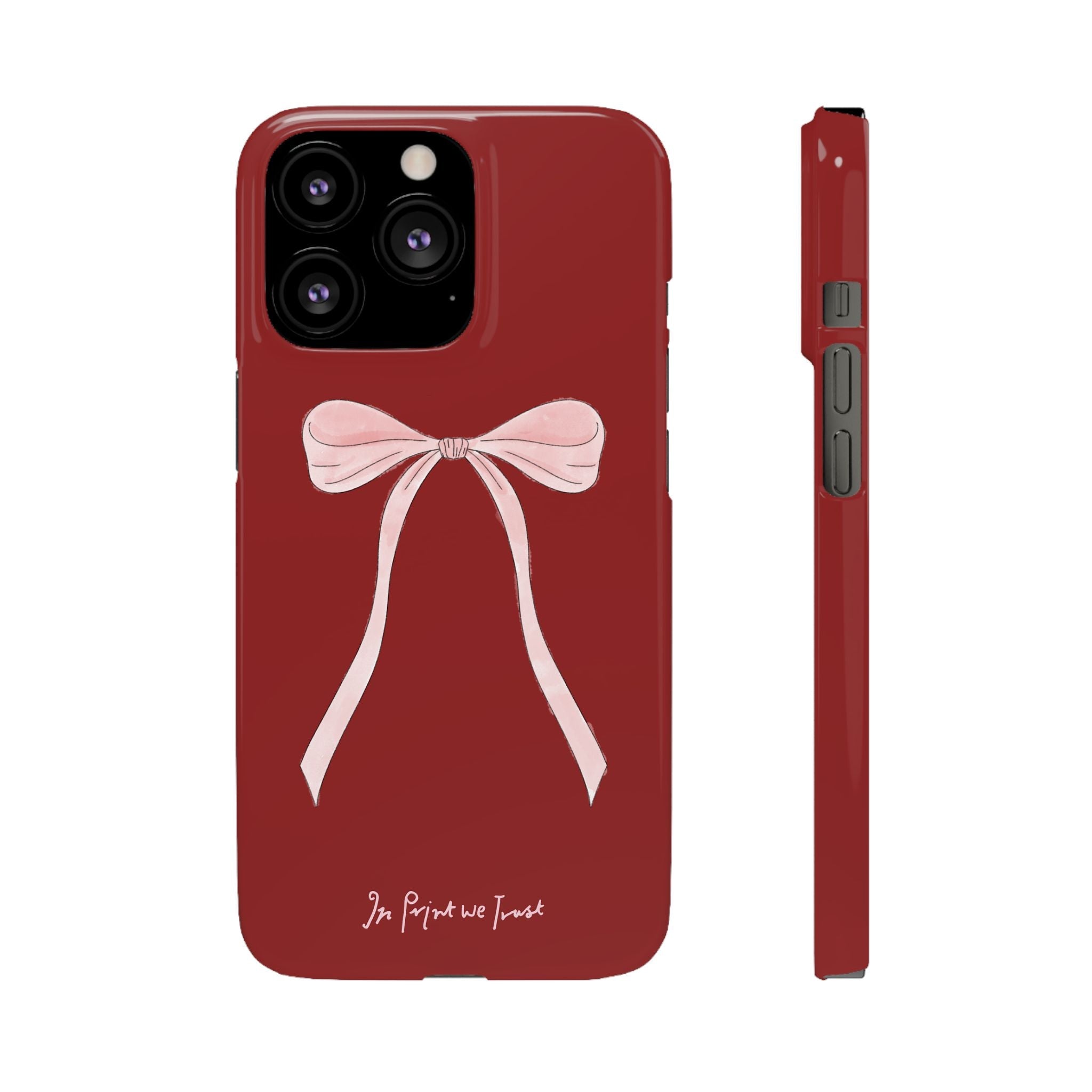 red ribbon iPhone case - In Print We Trust