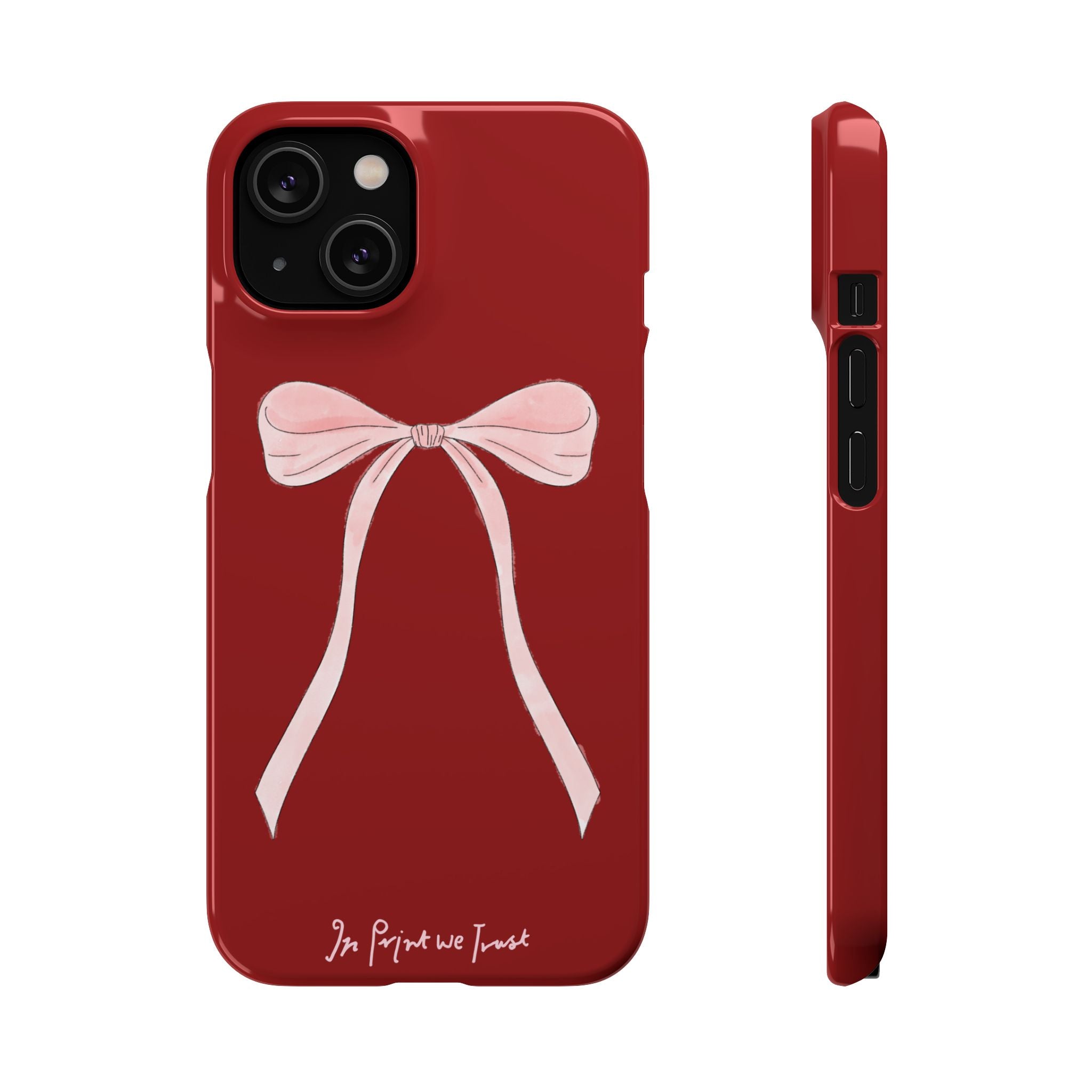 red ribbon iPhone case - In Print We Trust