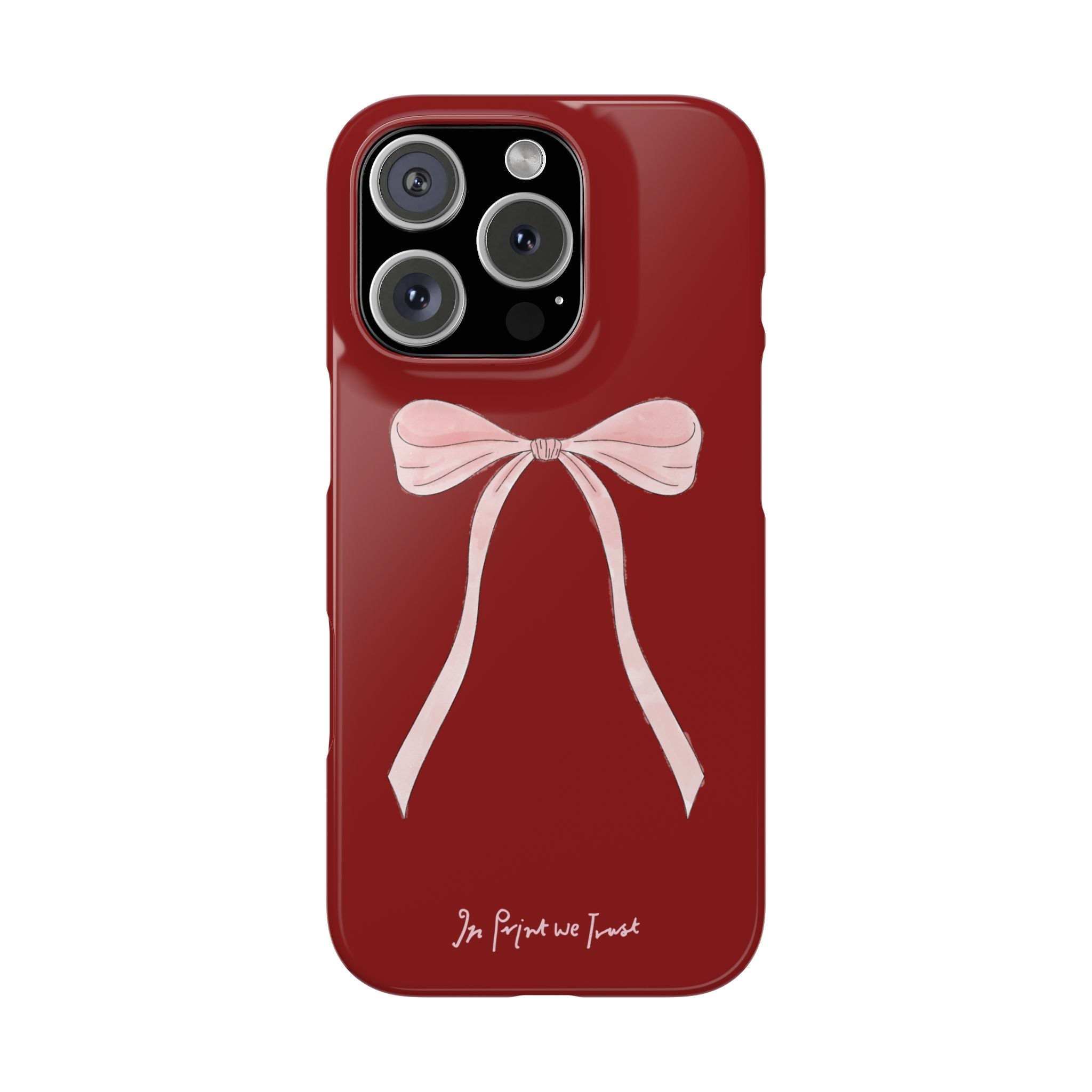 red ribbon iPhone case - In Print We Trust