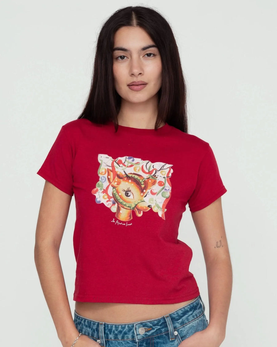 reindeer baby tee - In Print We Trust