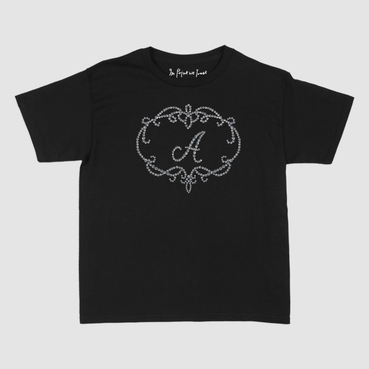 rhinestone initials custom baby tee - In Print We Trust