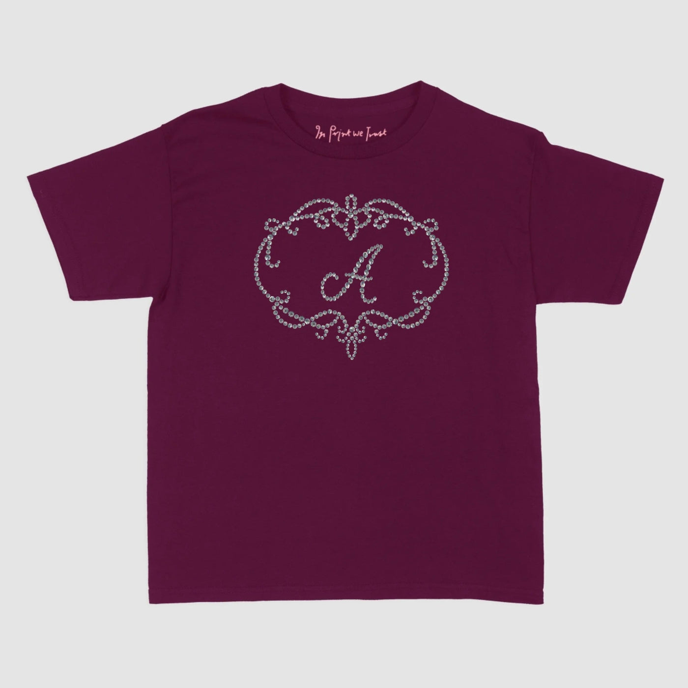 rhinestone initials custom baby tee - In Print We Trust