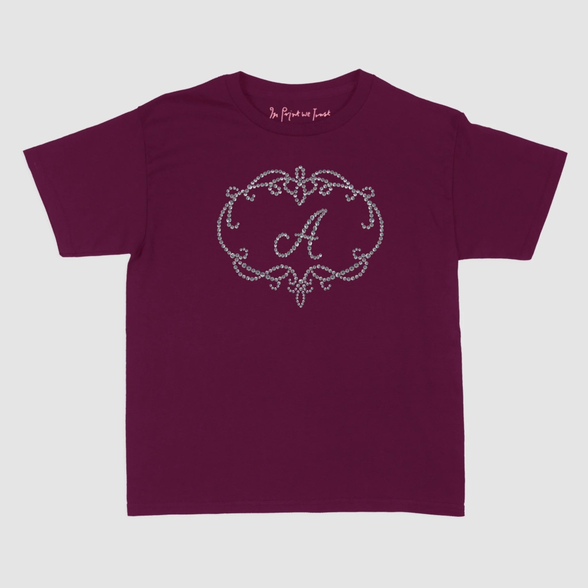 rhinestone initials custom baby tee - In Print We Trust