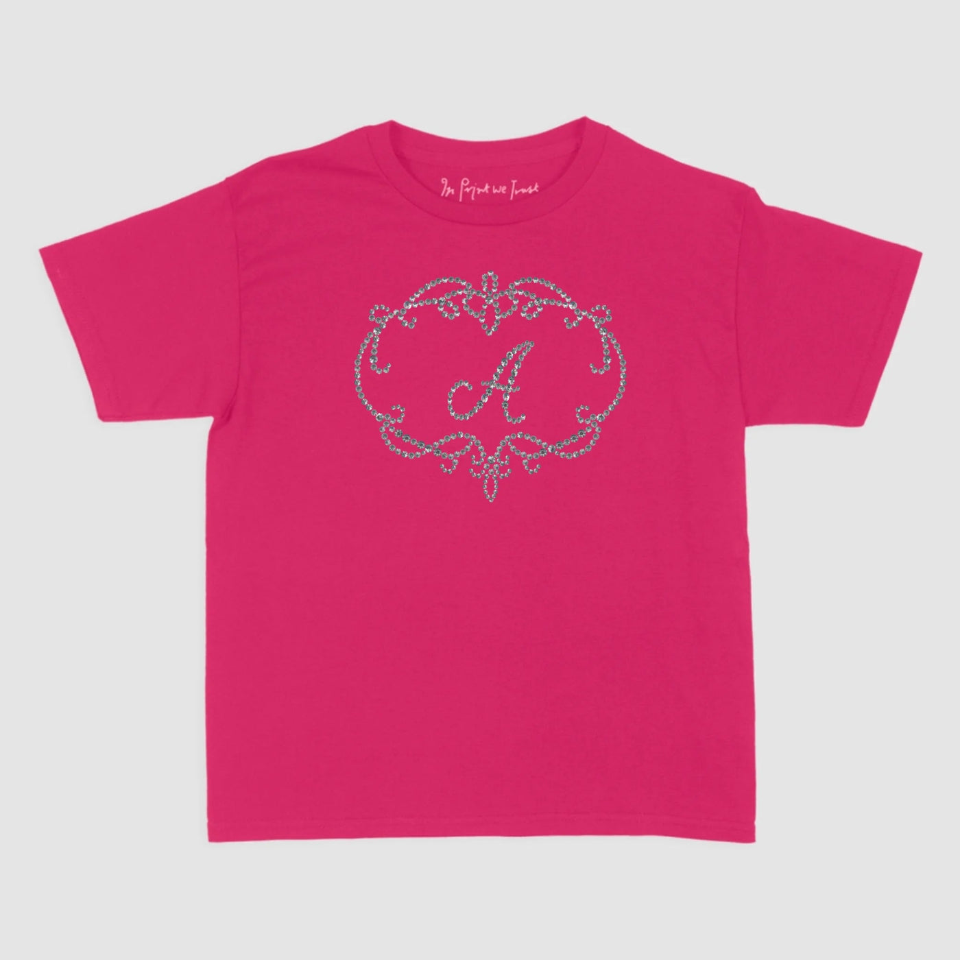 rhinestone initials custom baby tee - In Print We Trust