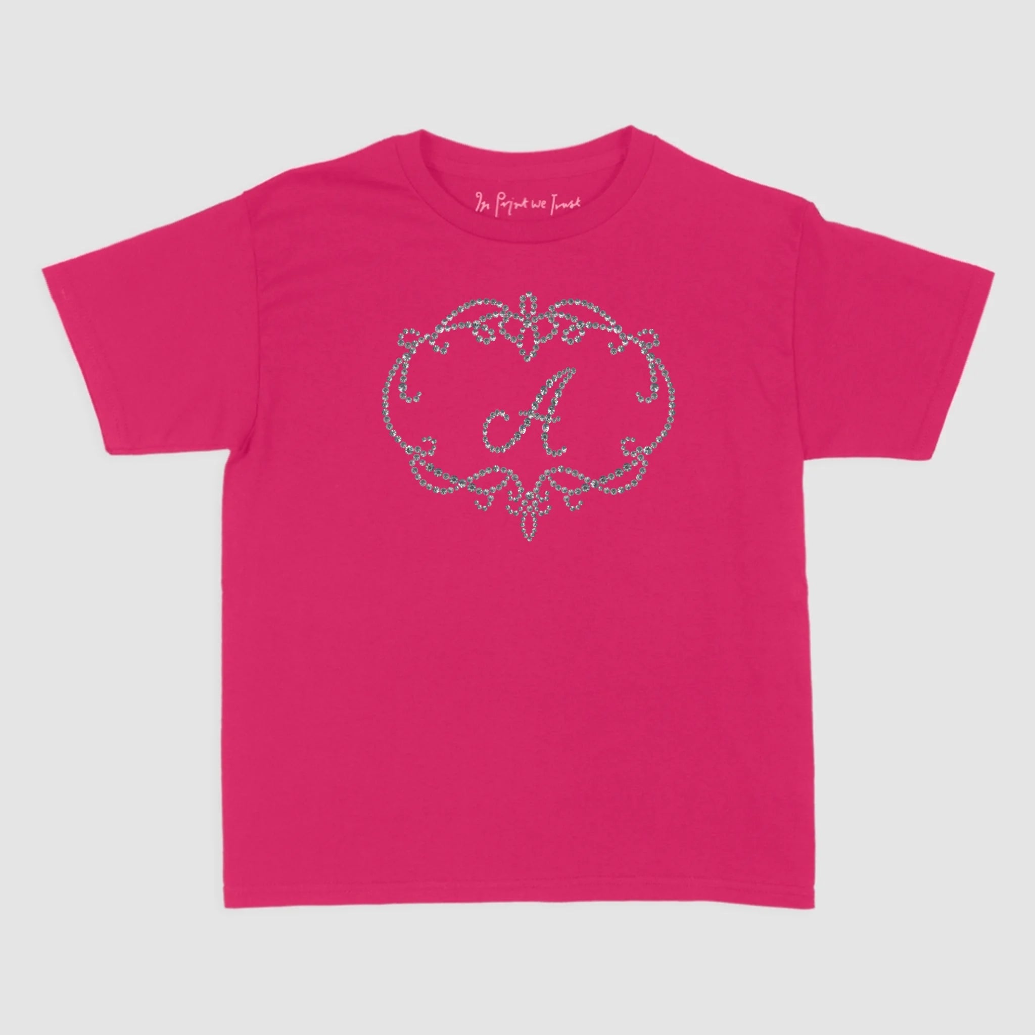 rhinestone initials custom baby tee - In Print We Trust