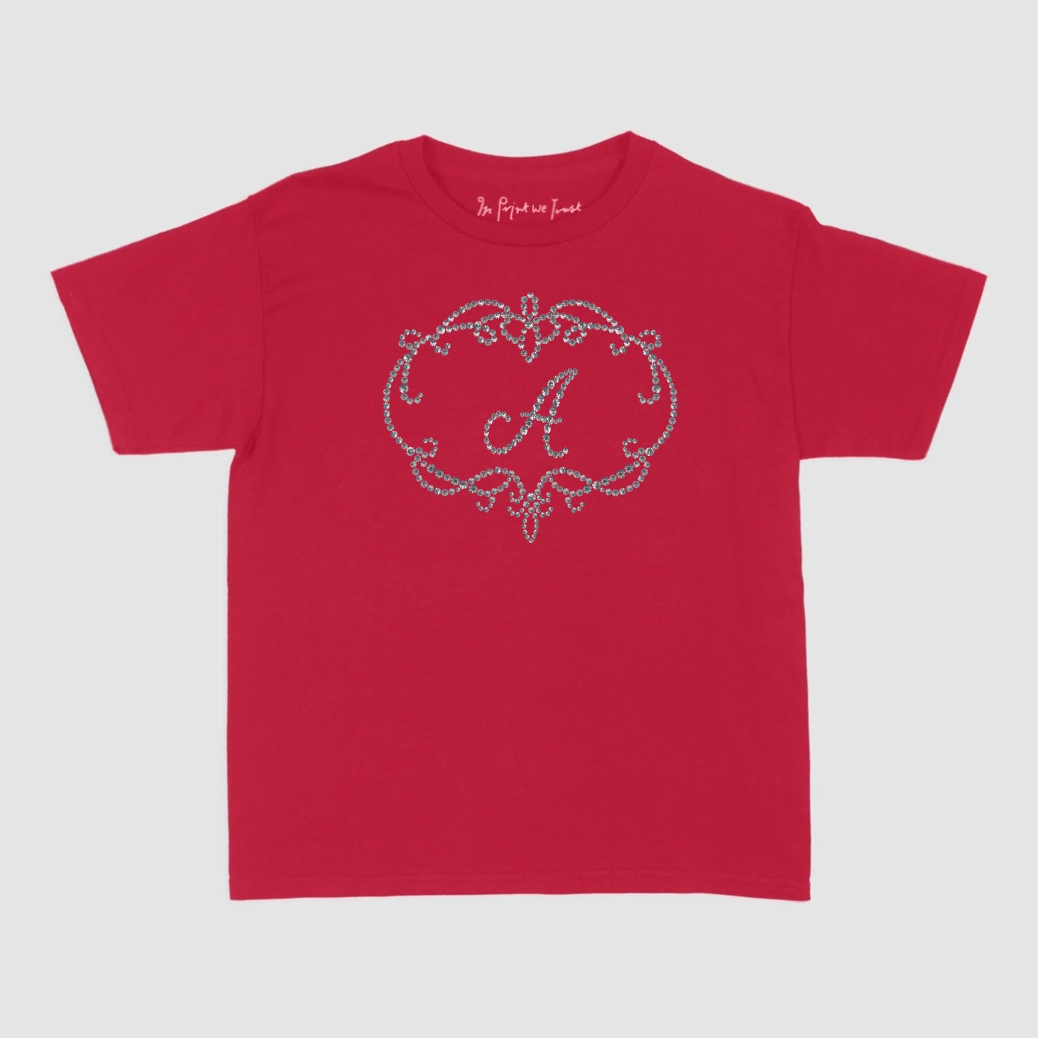rhinestone initials custom baby tee - In Print We Trust