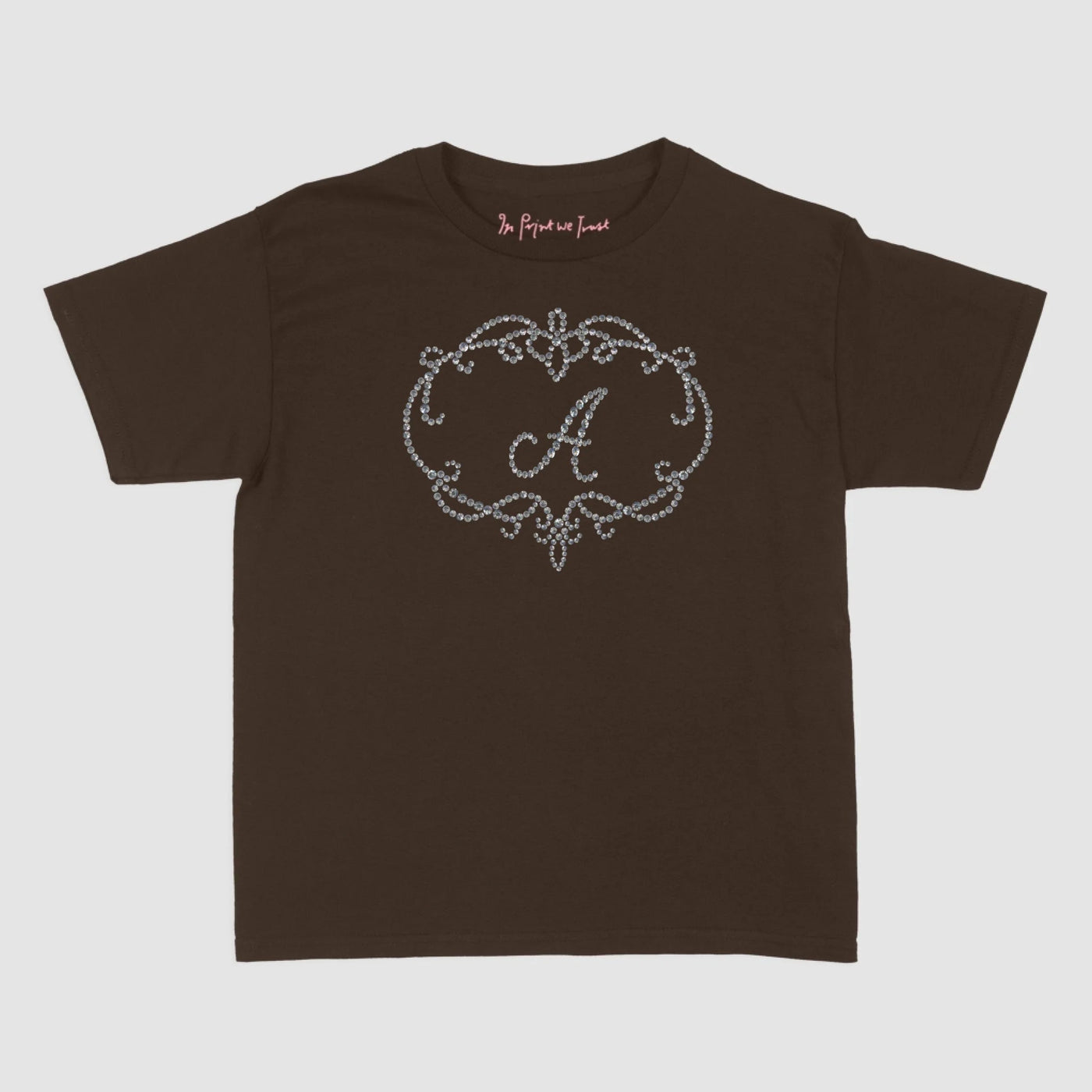 rhinestone initials custom baby tee - In Print We Trust