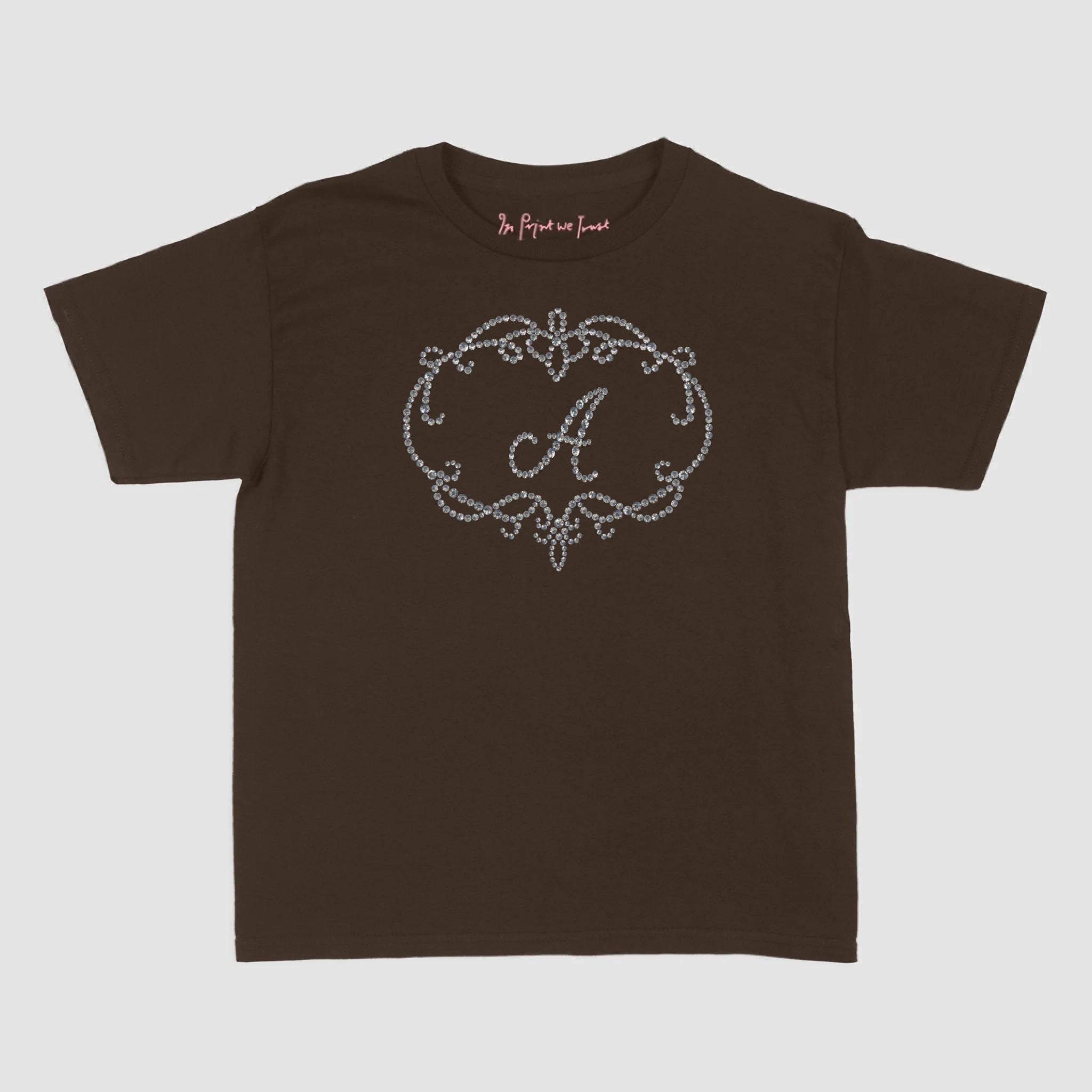 rhinestone initials custom baby tee - In Print We Trust