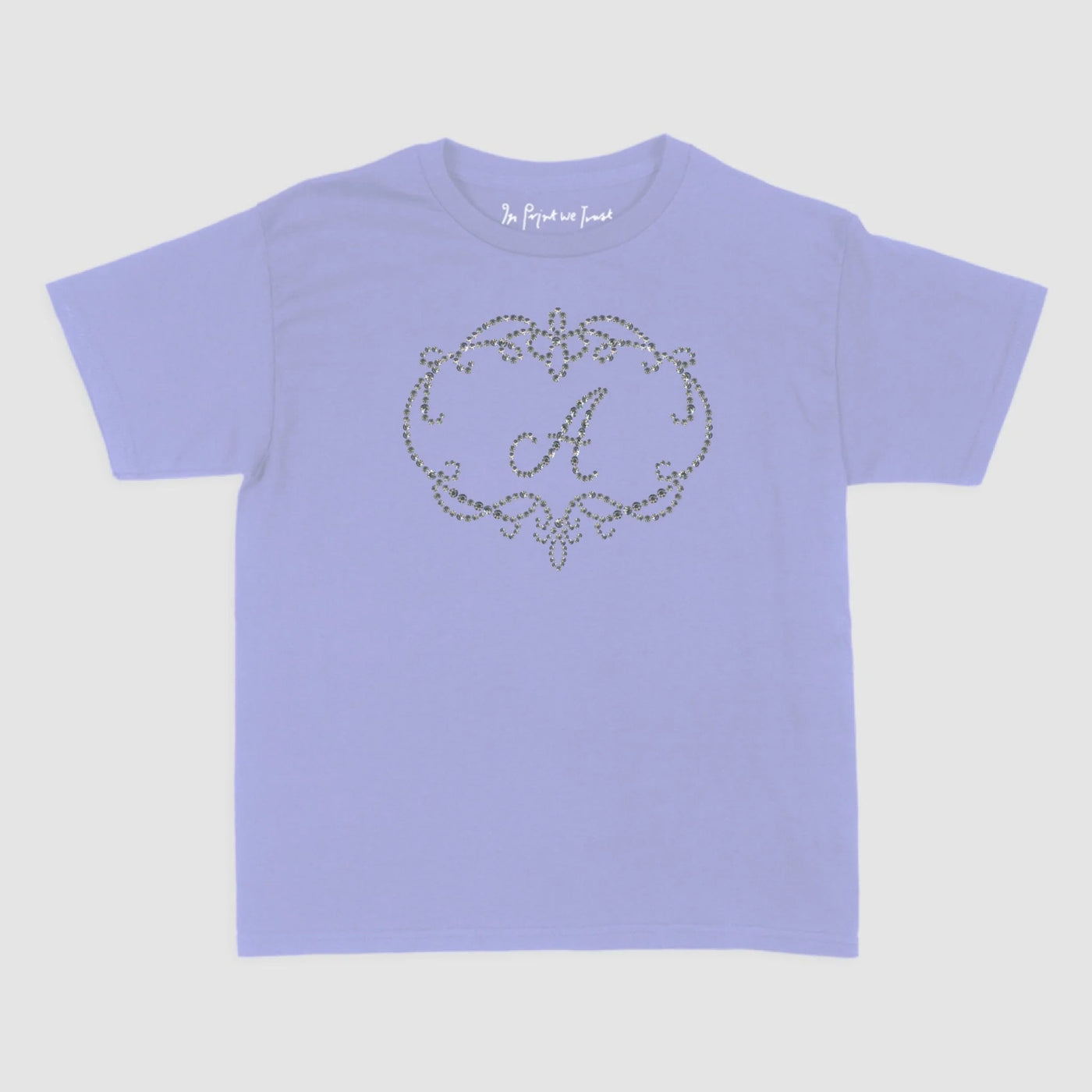 rhinestone initials custom baby tee - In Print We Trust
