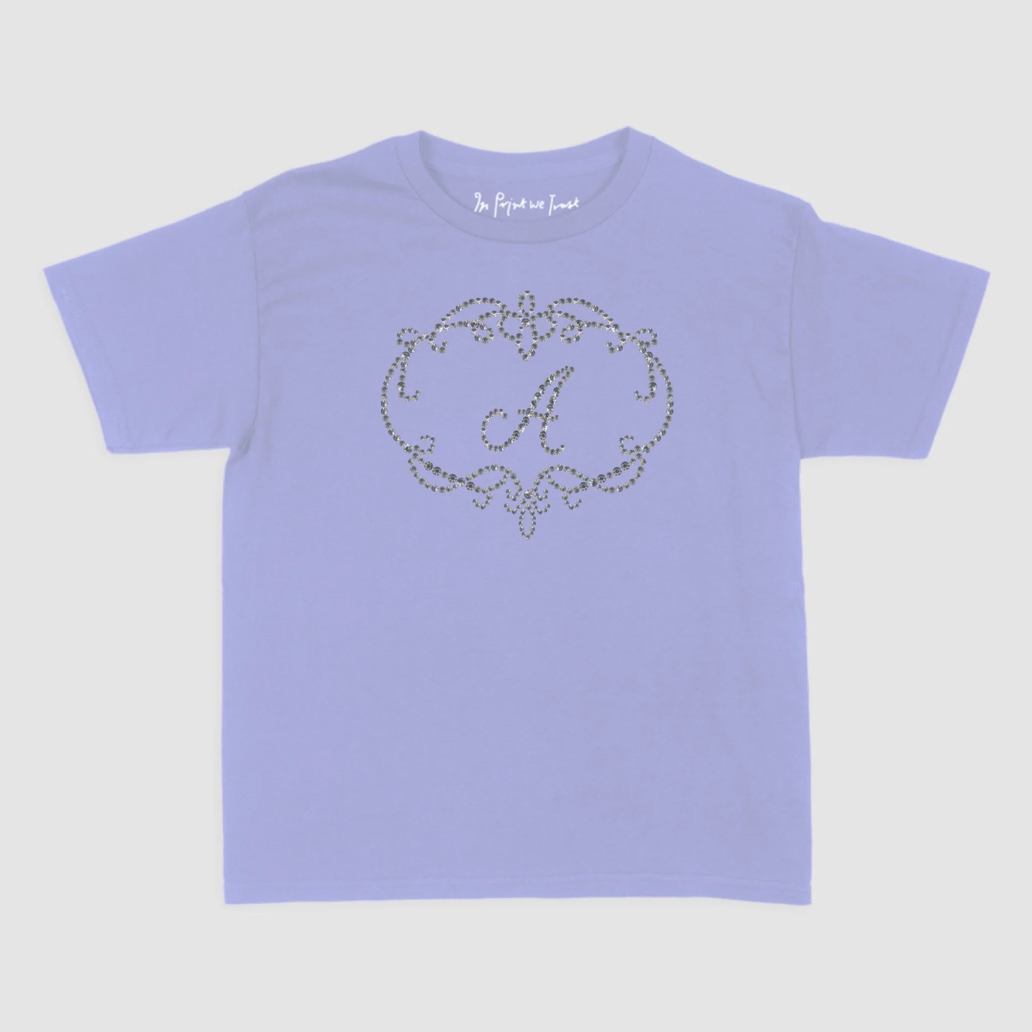 rhinestone initials custom baby tee - In Print We Trust