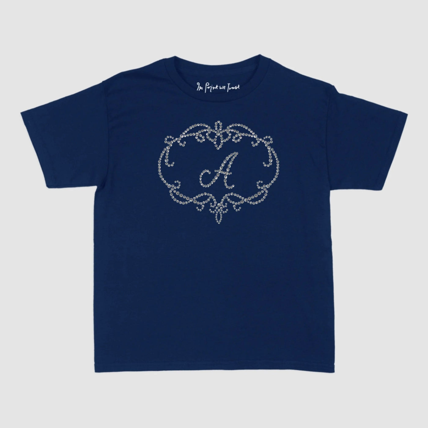 rhinestone initials custom baby tee - In Print We Trust