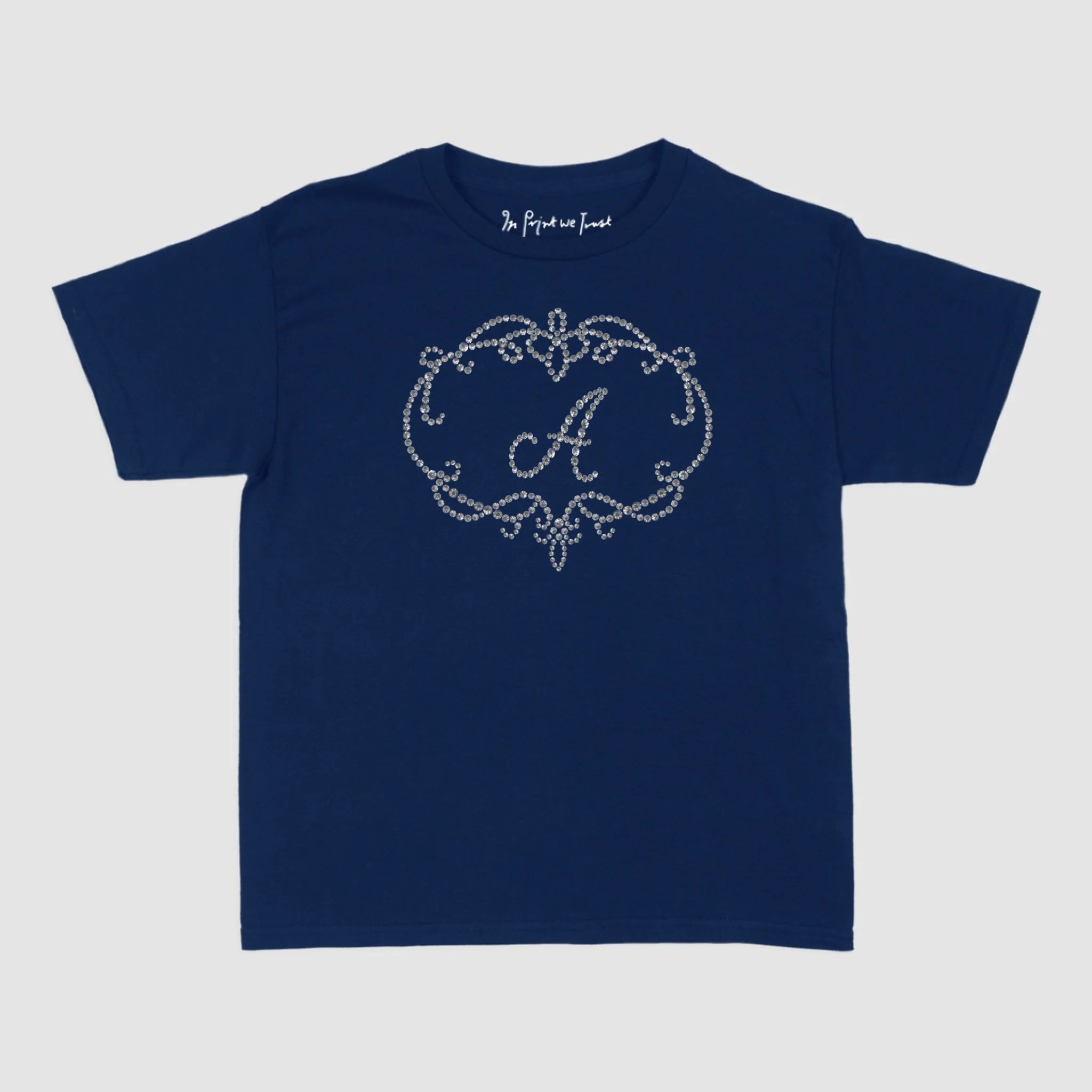 rhinestone initials custom baby tee - In Print We Trust