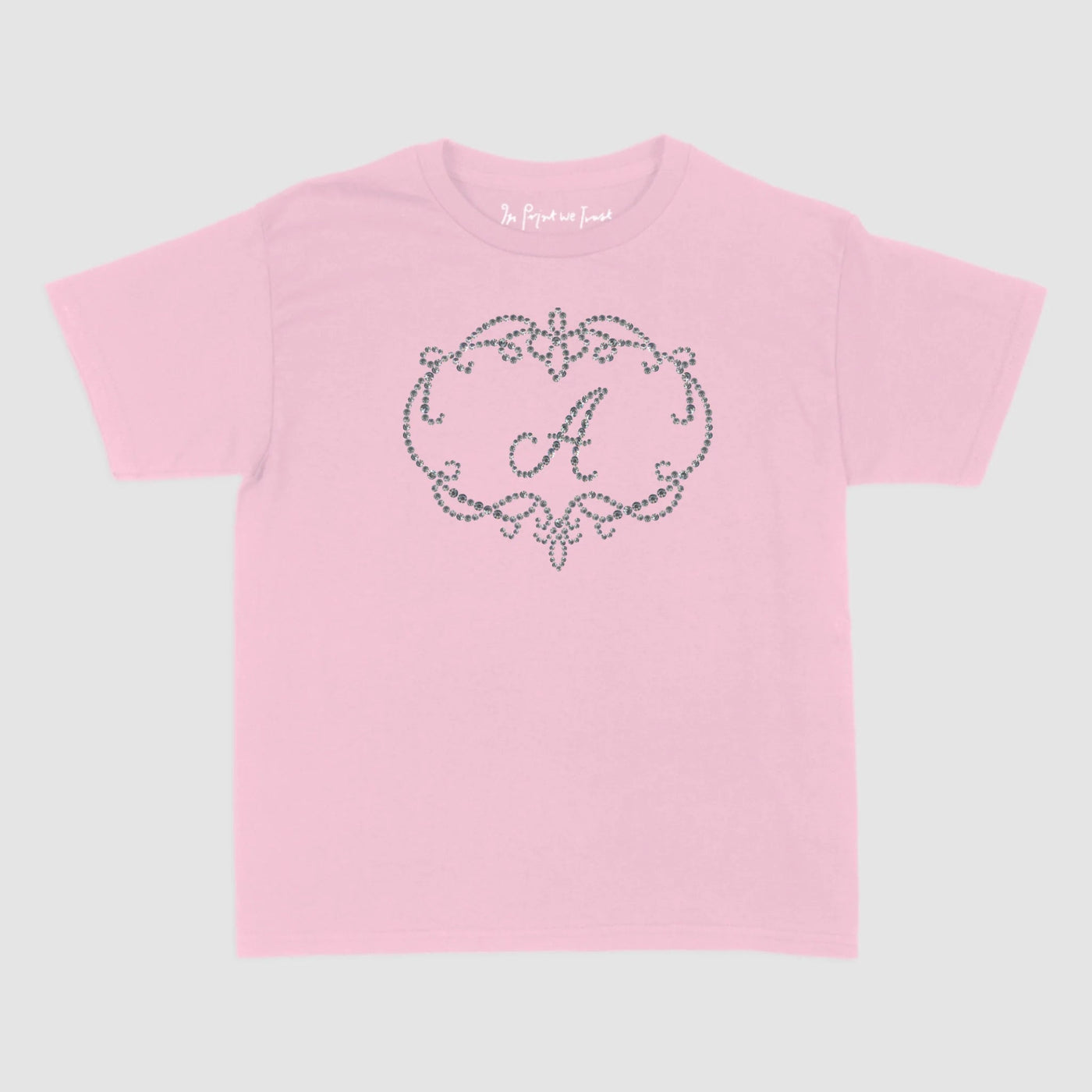 rhinestone initials custom baby tee - In Print We Trust