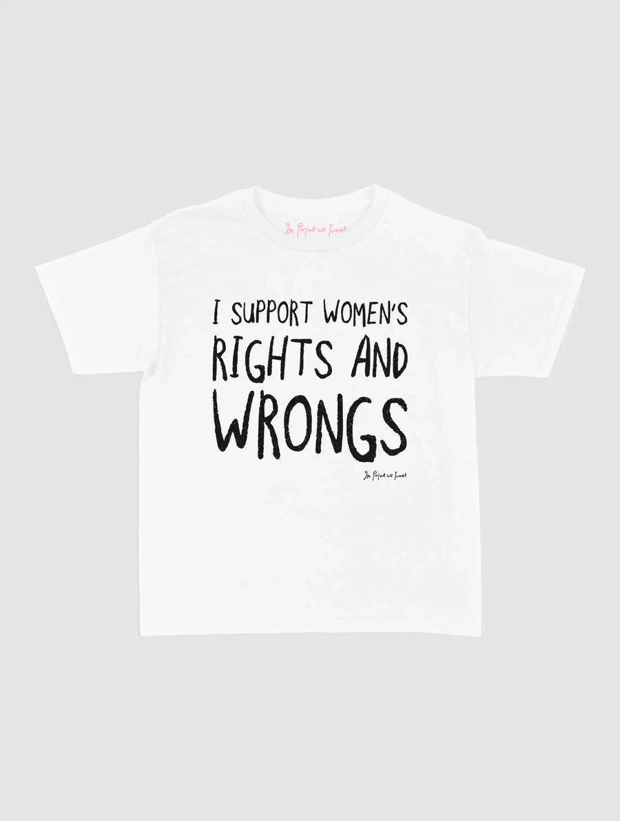 rights and wrongs baby tee - In Print We Trust