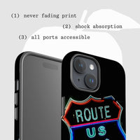 route 66 tough iPhone case - In Print We Trust