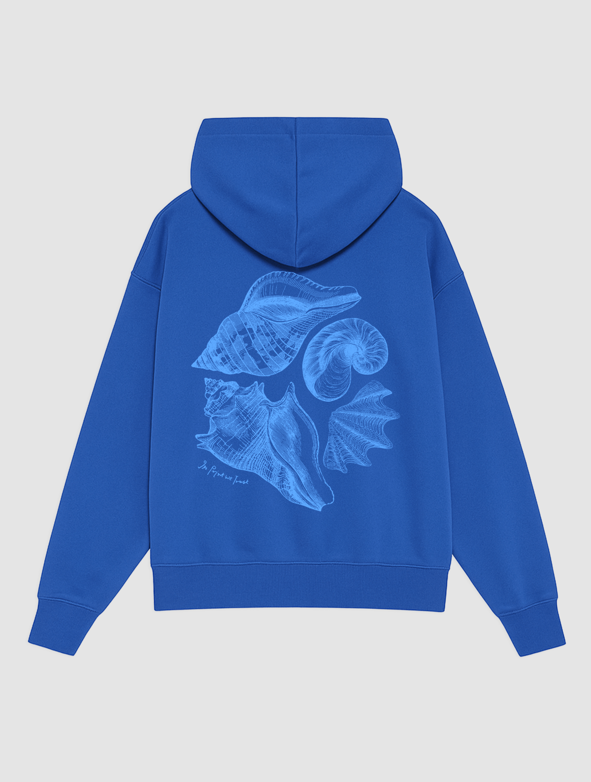 sandy blue hoodie - In Print We Trust