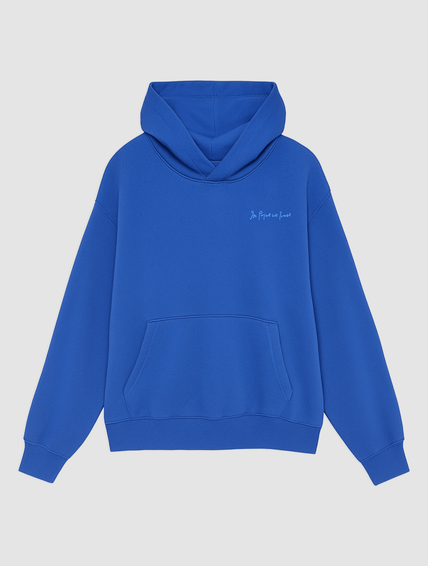 sandy blue hoodie - In Print We Trust