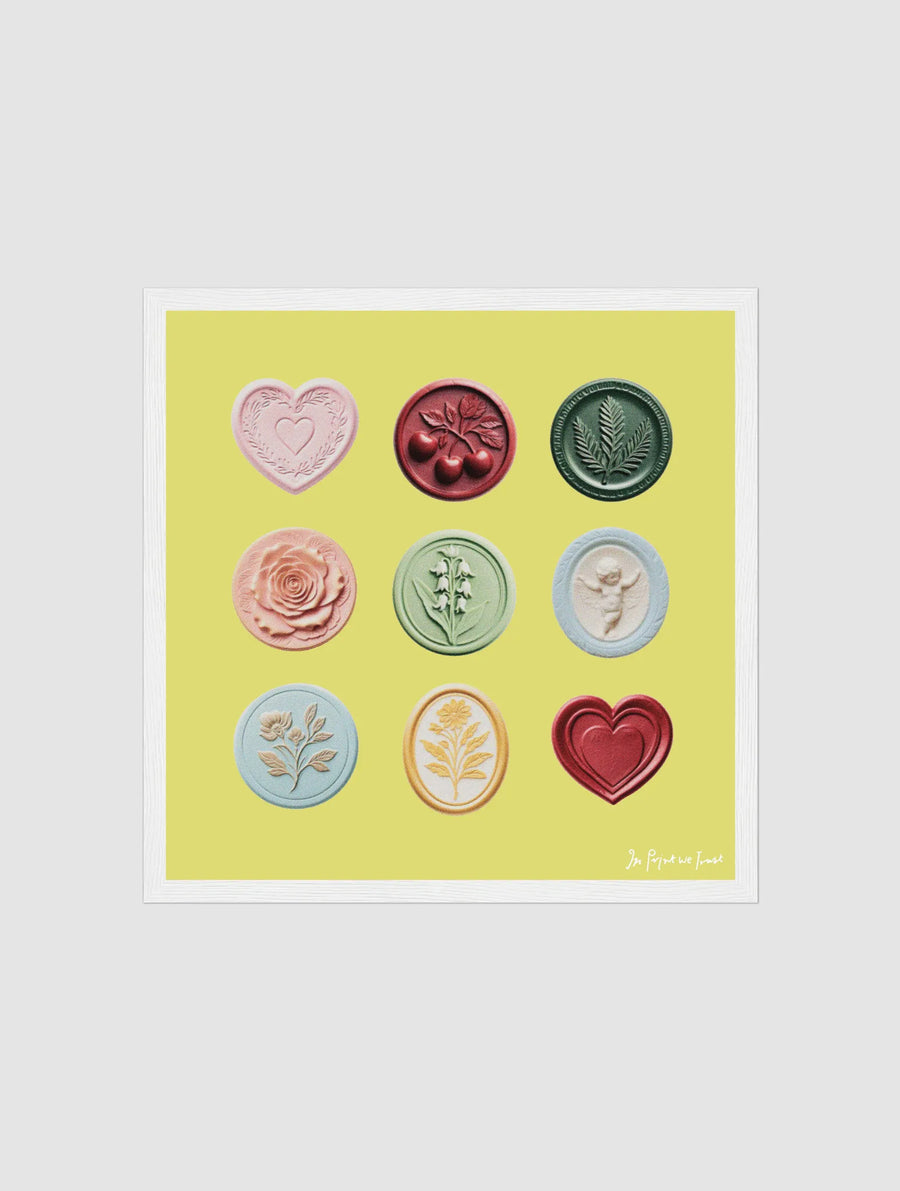 sealed with a kiss framed art print - In Print We Trust