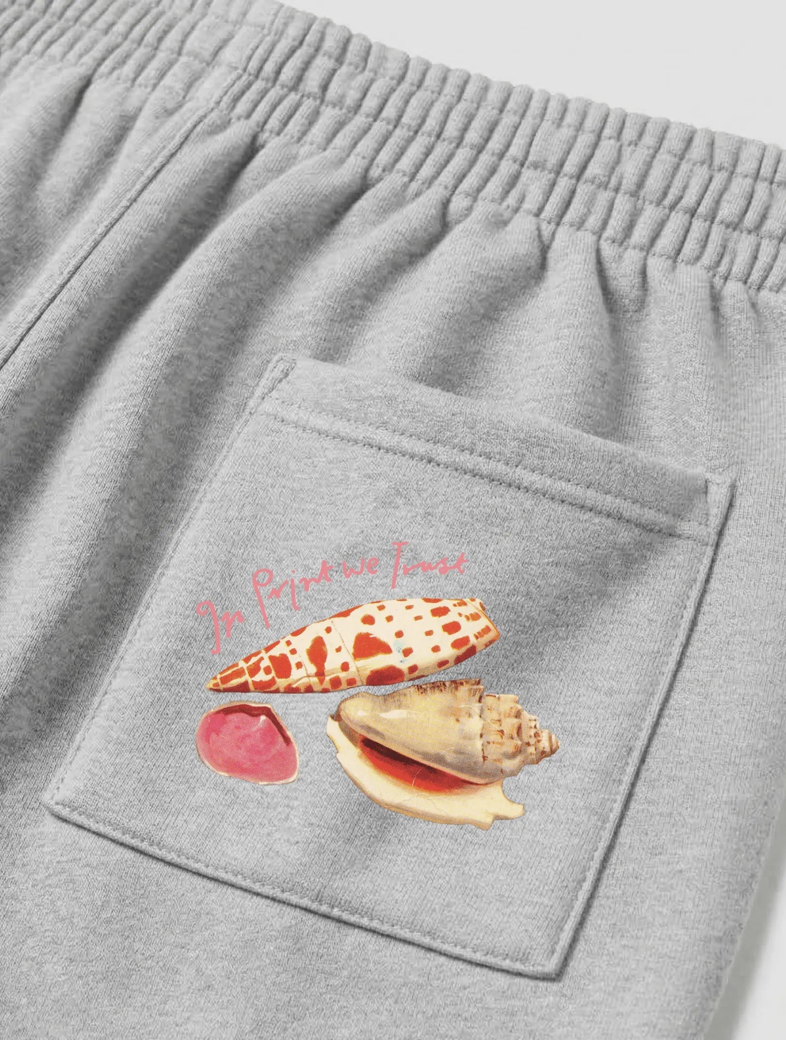 seashell grey sweatpants - In Print We Trust
