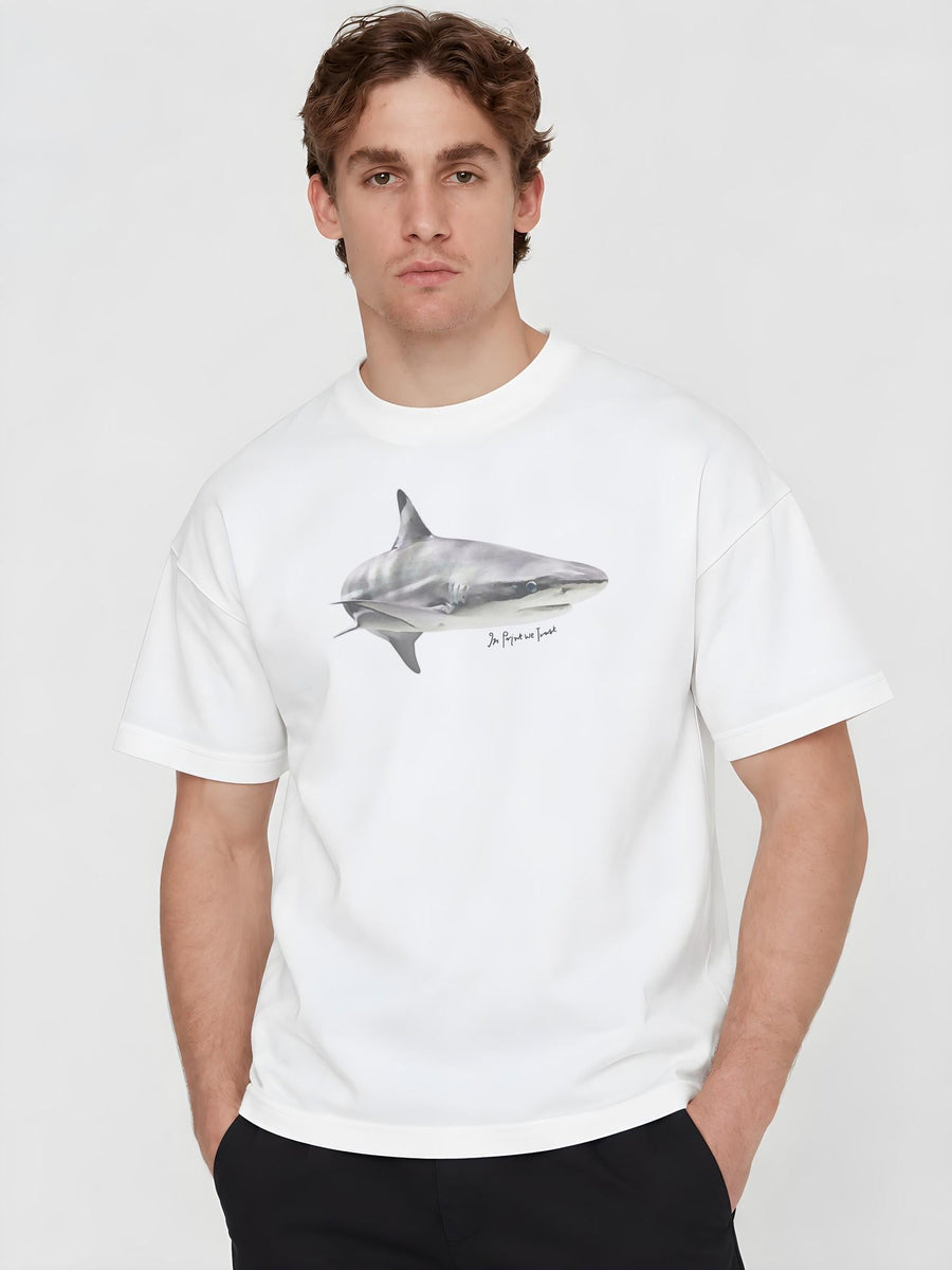 shark heavyweight tee - In Print We Trust