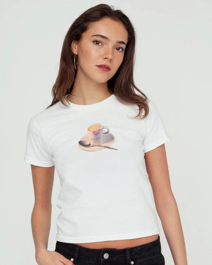 shot of espresso baby tee - In Print We Trust