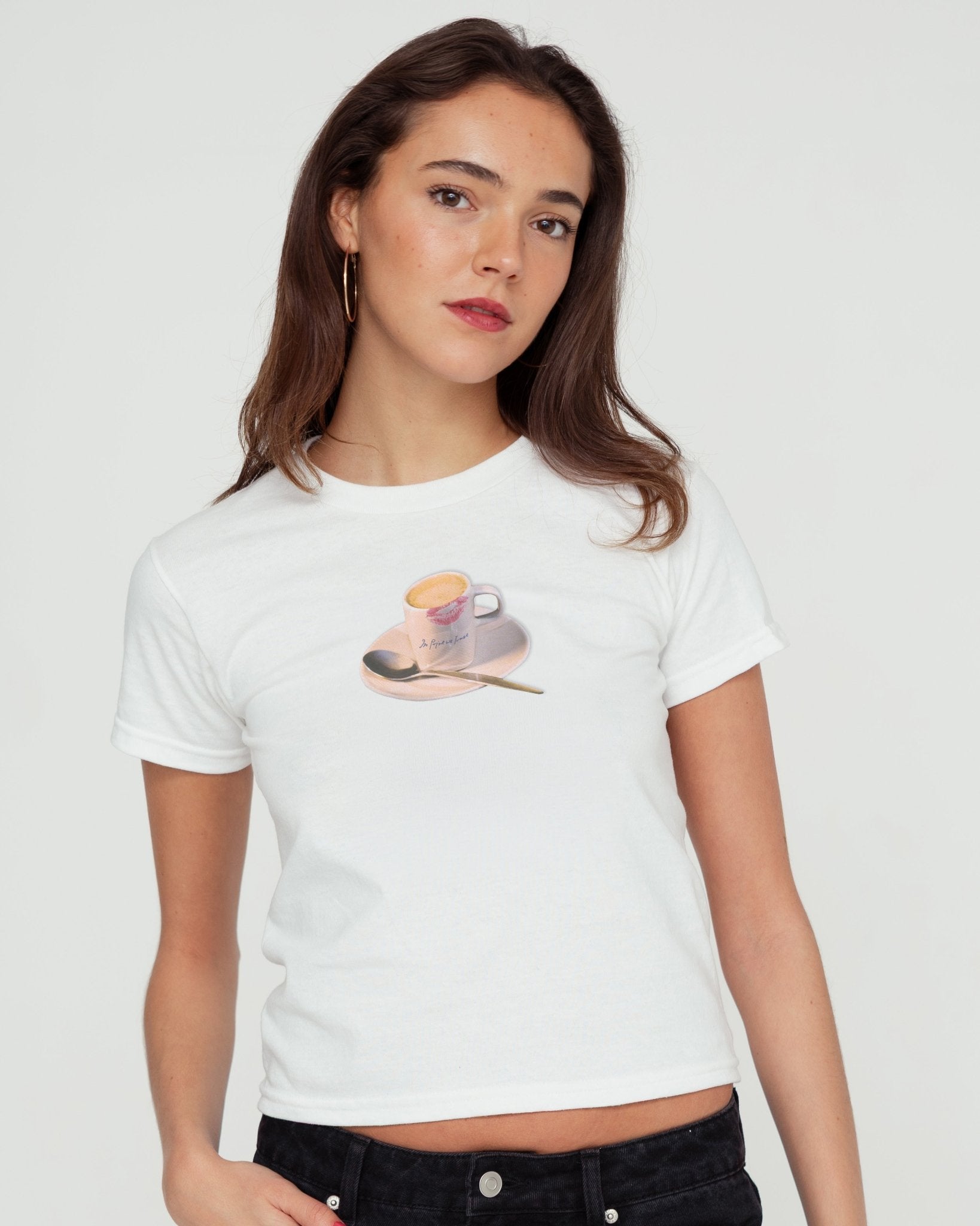 shot of espresso baby tee - In Print We Trust