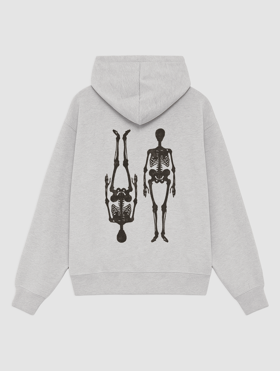 skeleton grey hoodie - In Print We Trust