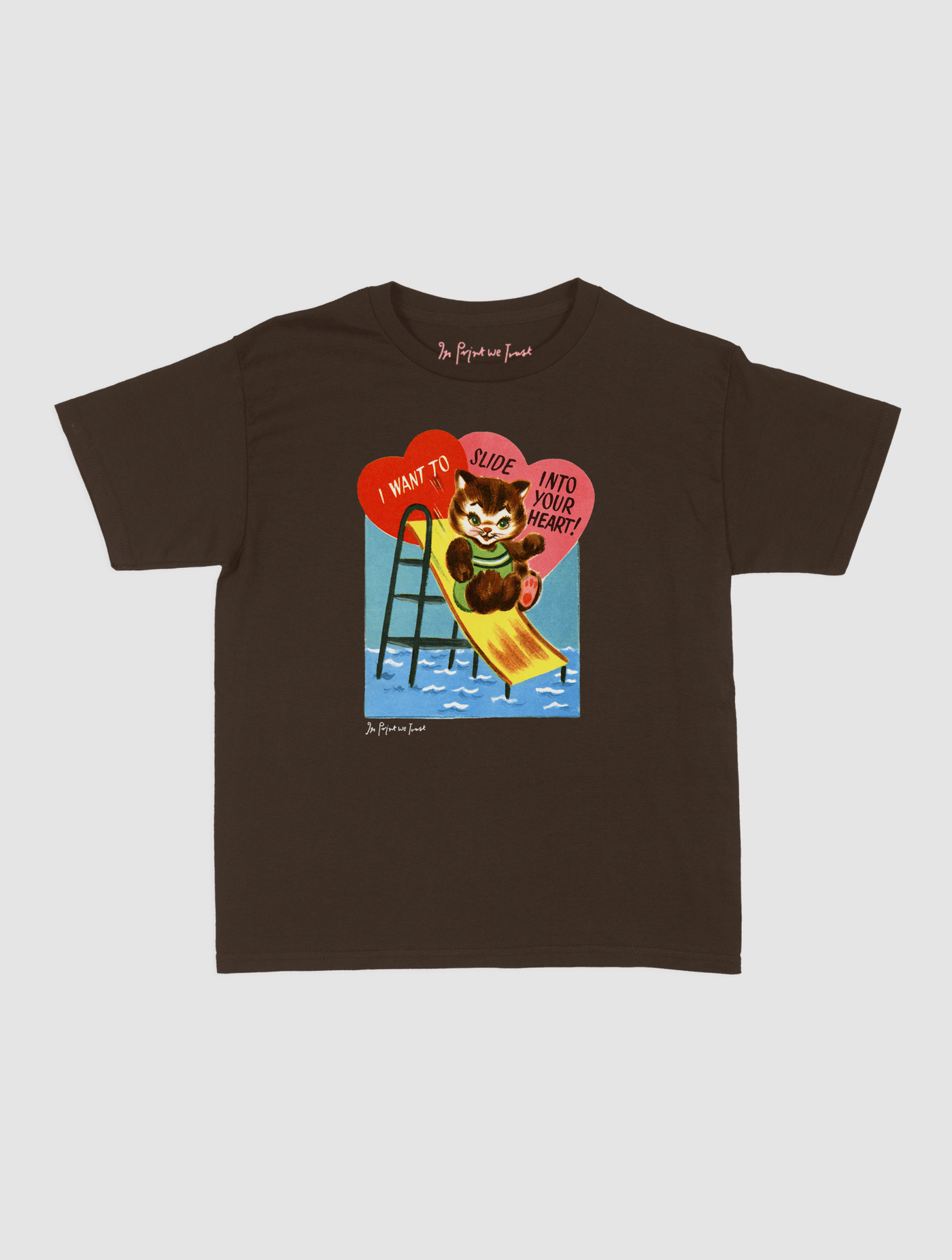 slide into your heart baby tee - In Print We Trust