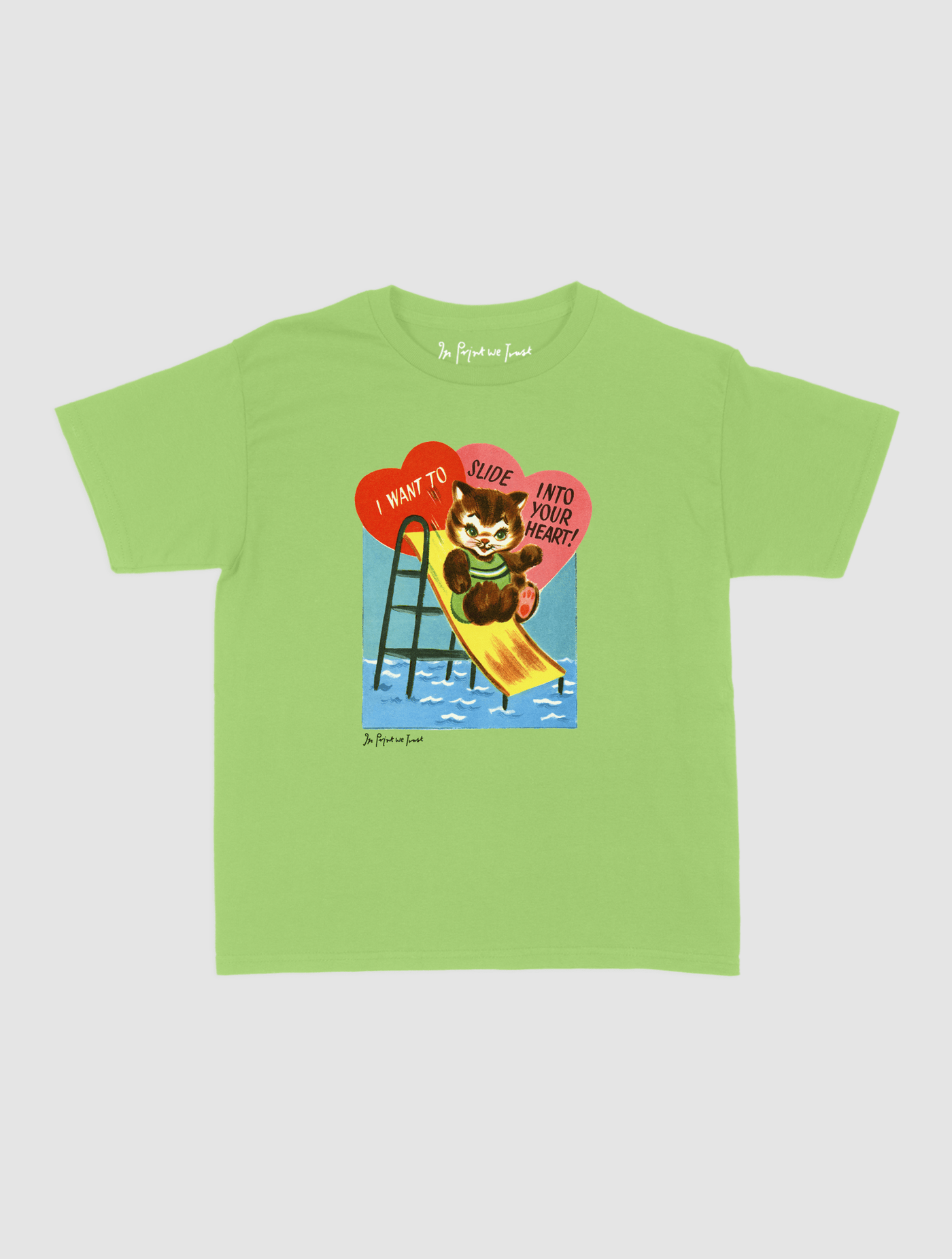 slide into your heart baby tee - In Print We Trust
