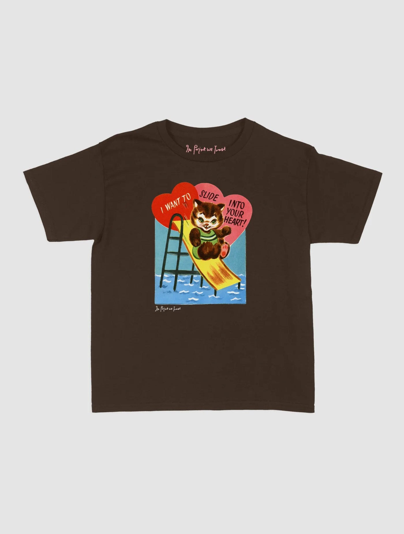 slide into your heart baby tee - In Print We Trust