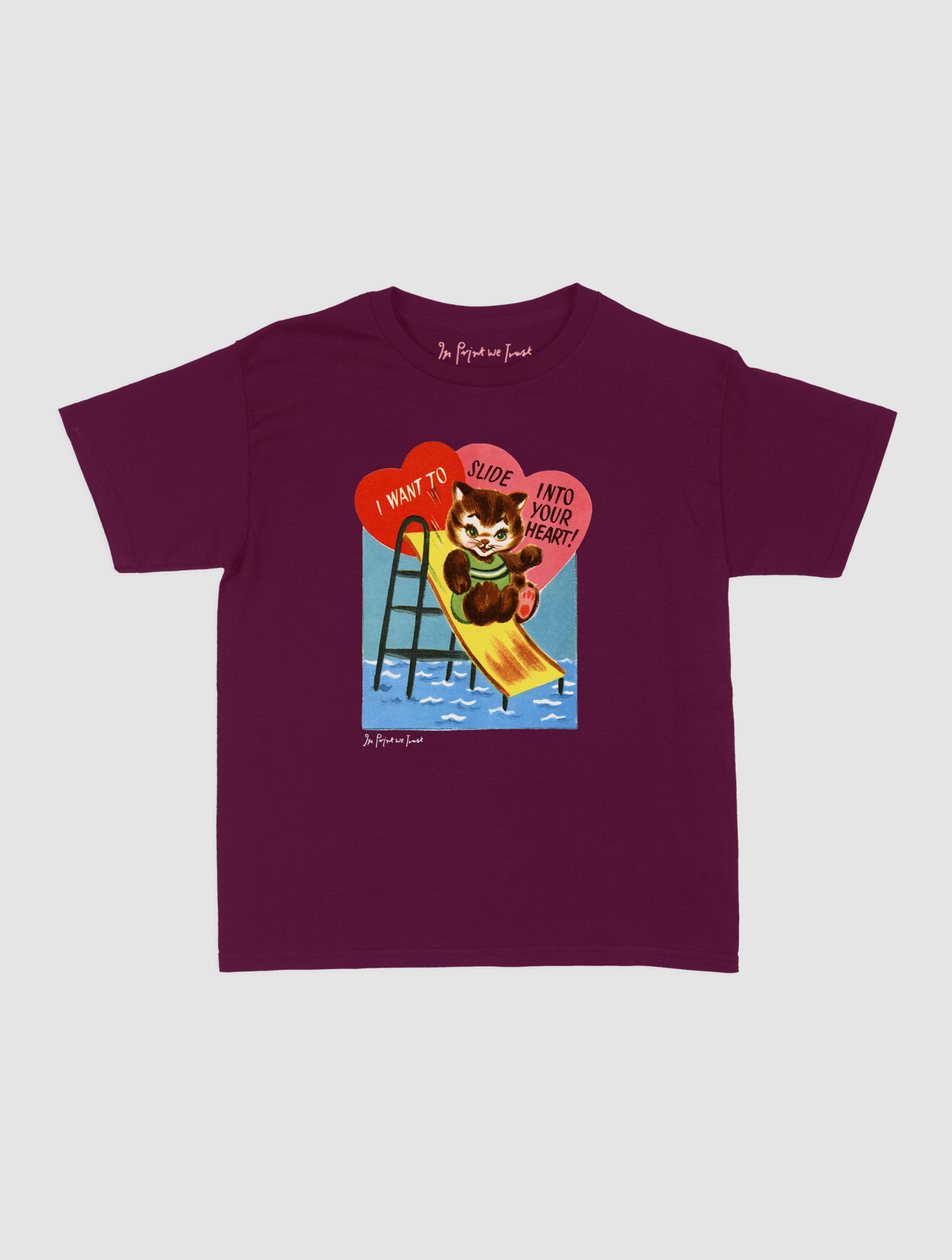 slide into your heart baby tee - In Print We Trust