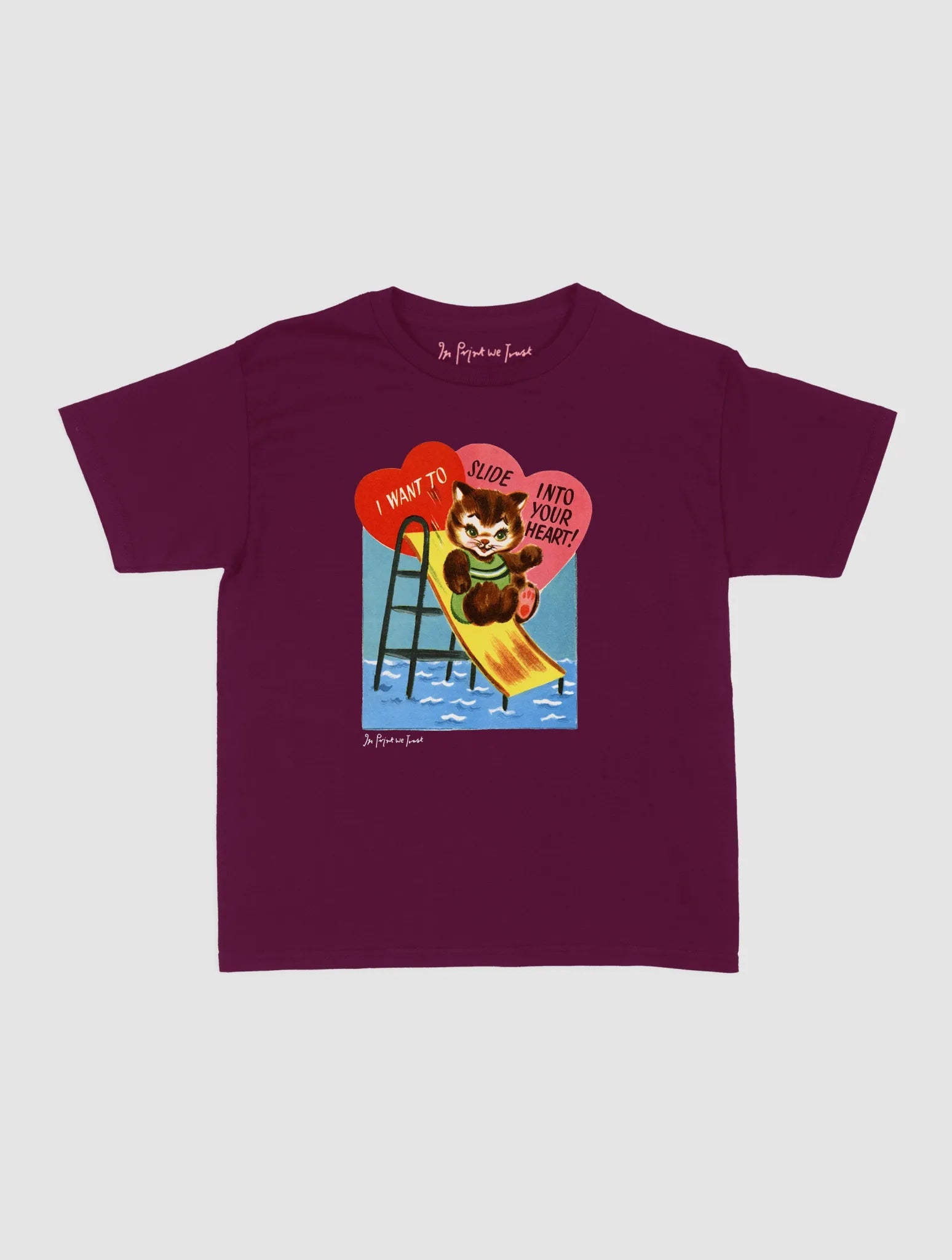 slide into your heart baby tee - In Print We Trust