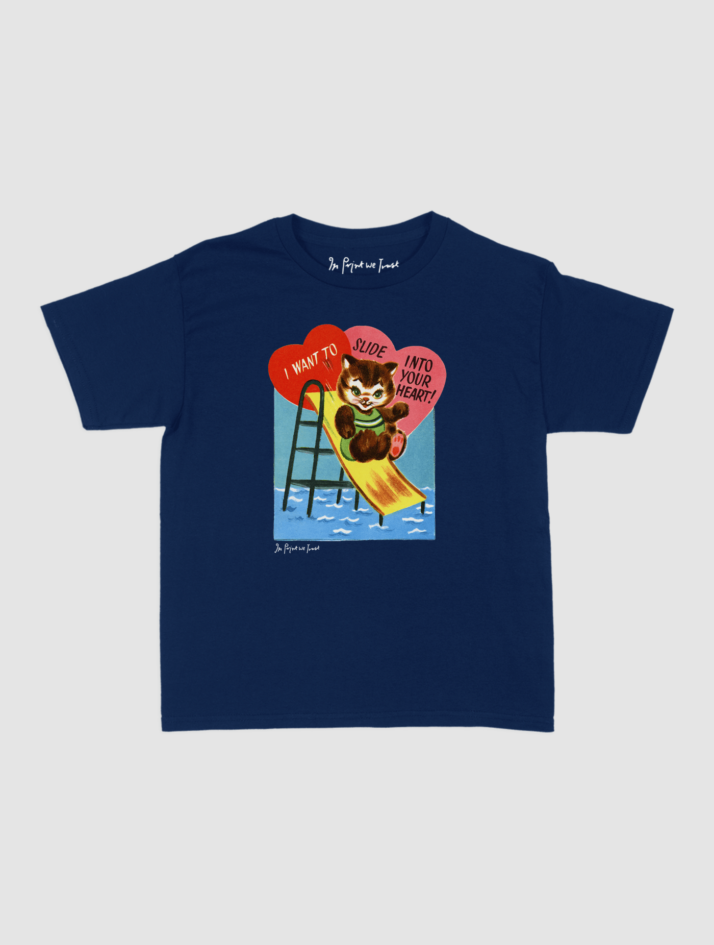 slide into your heart baby tee - In Print We Trust