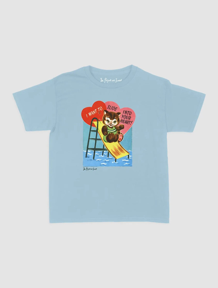 slide into your heart baby tee - In Print We Trust