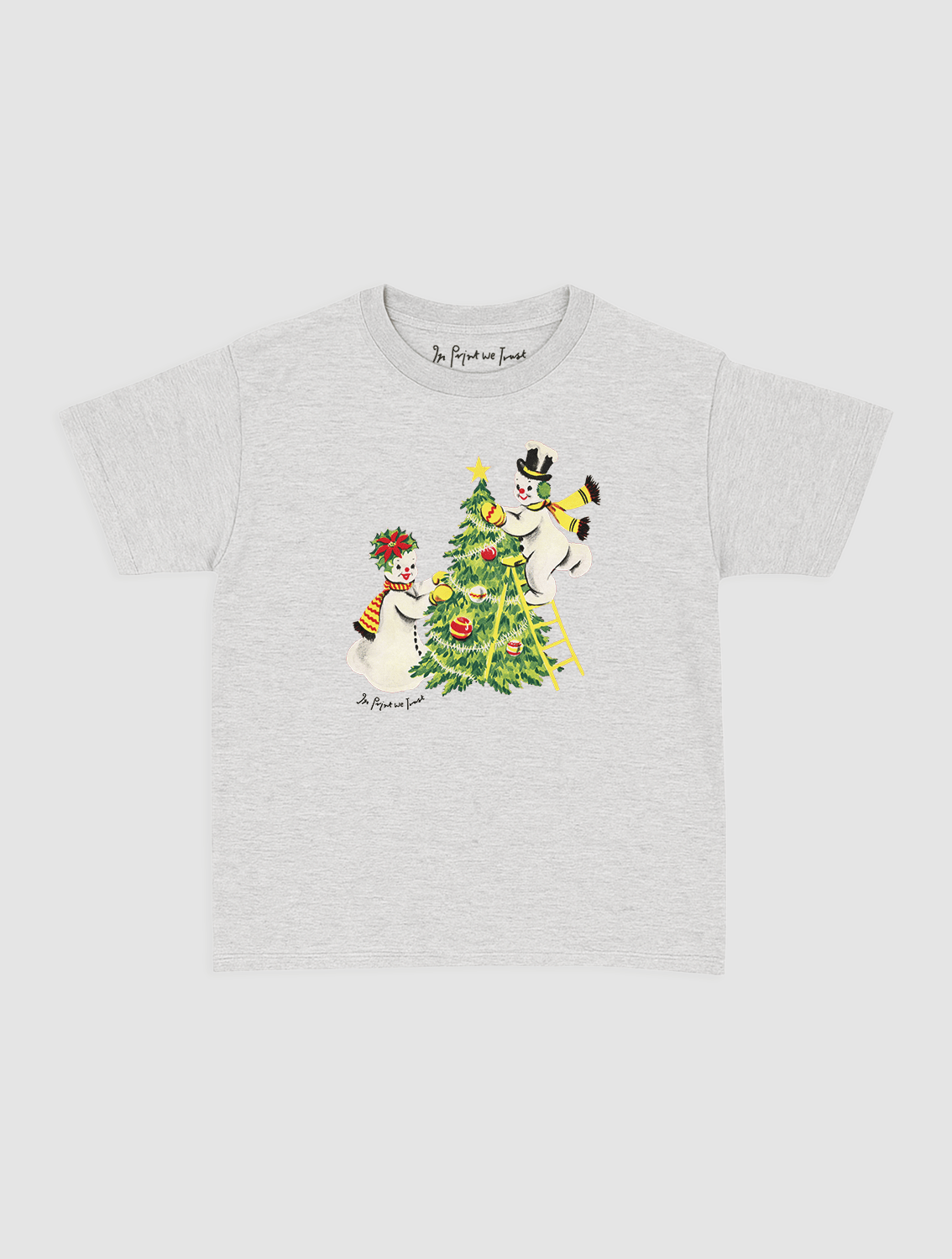 snowmen baby tee - In Print We Trust